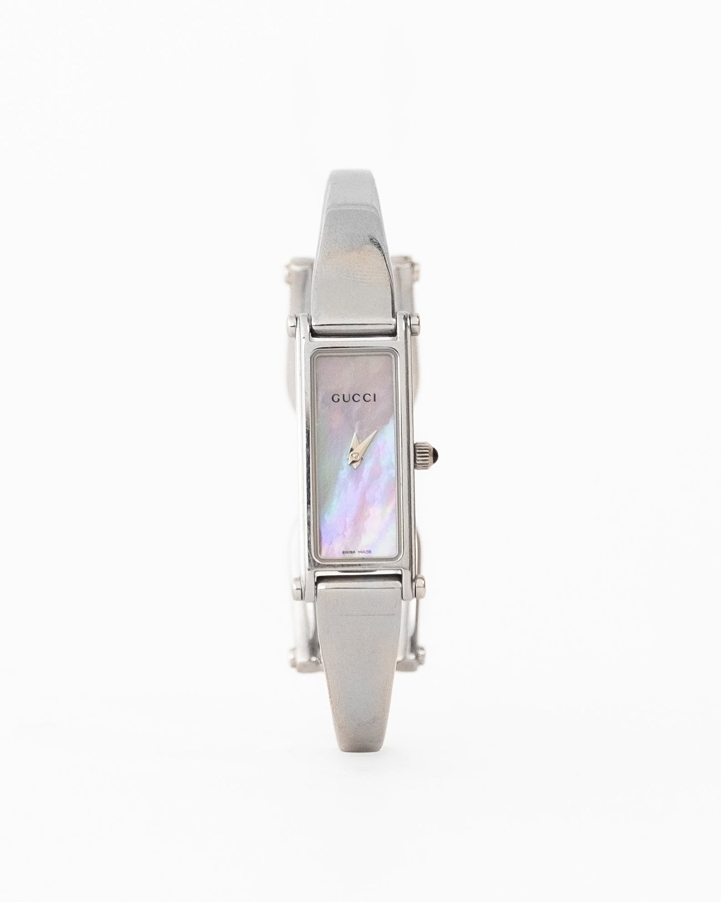 Gucci Silver Horsebit Pearl Watch