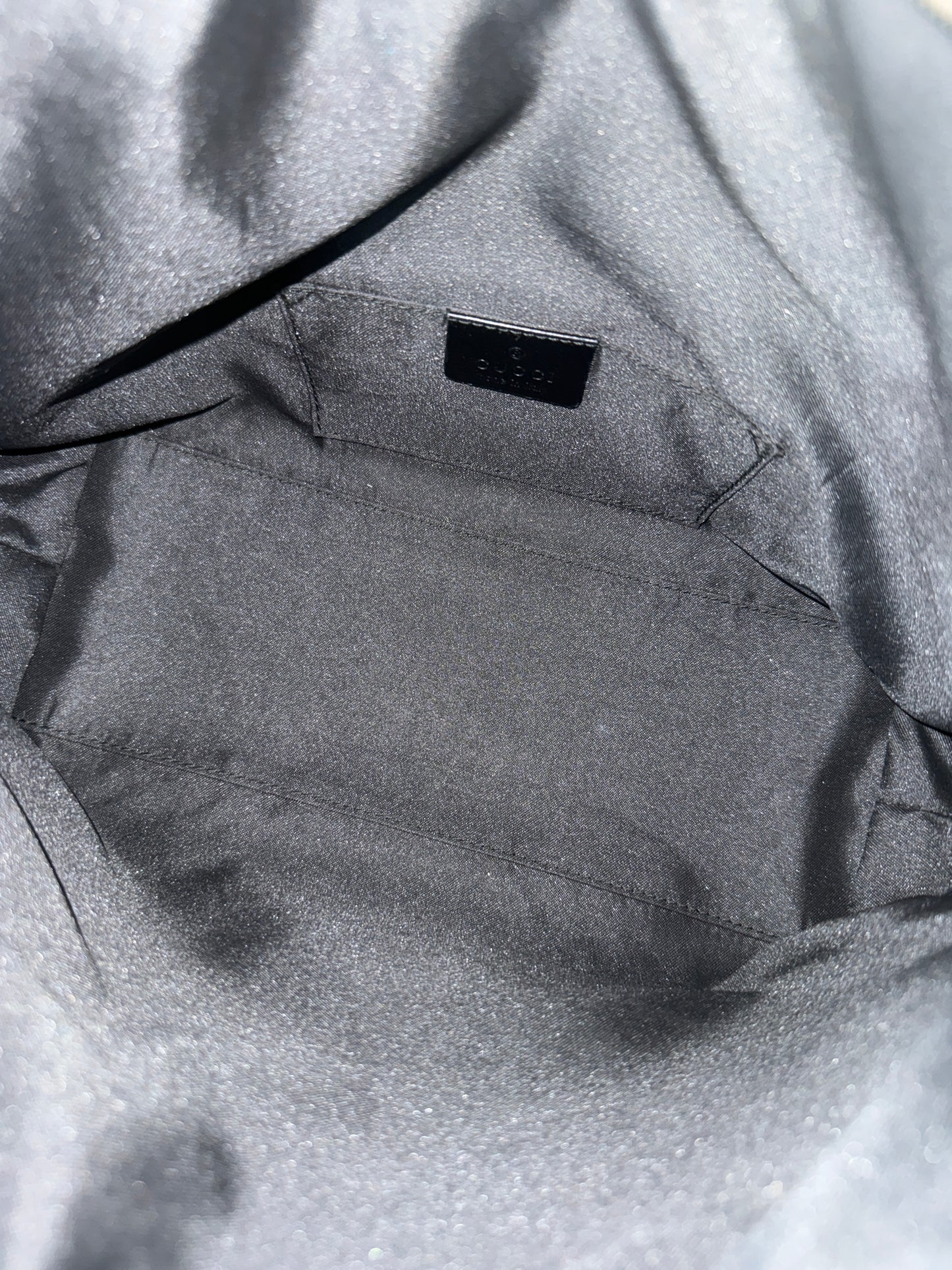 Gucci Monogram Suede Hook Bag