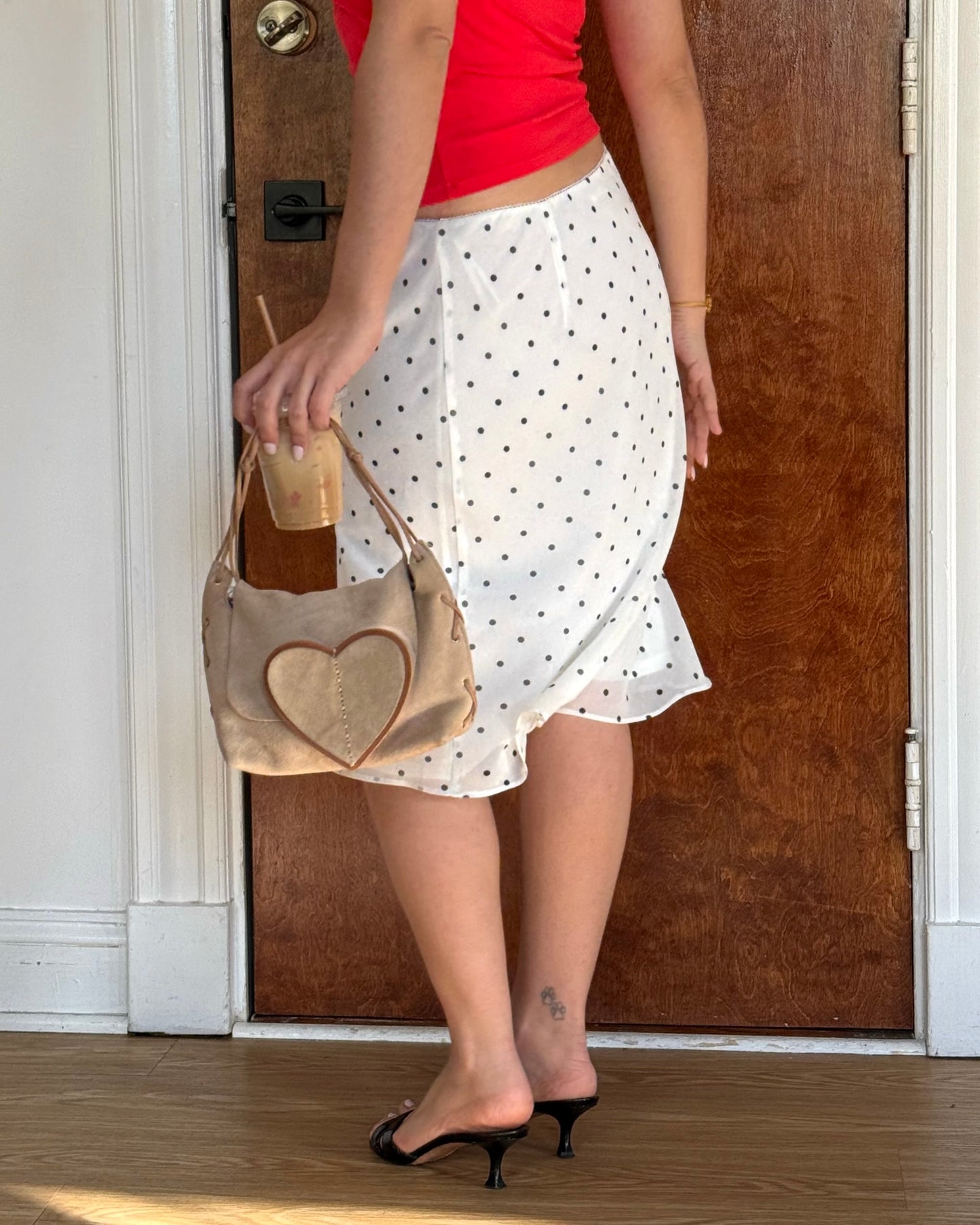 Gucci Heart Suede Tan Bag