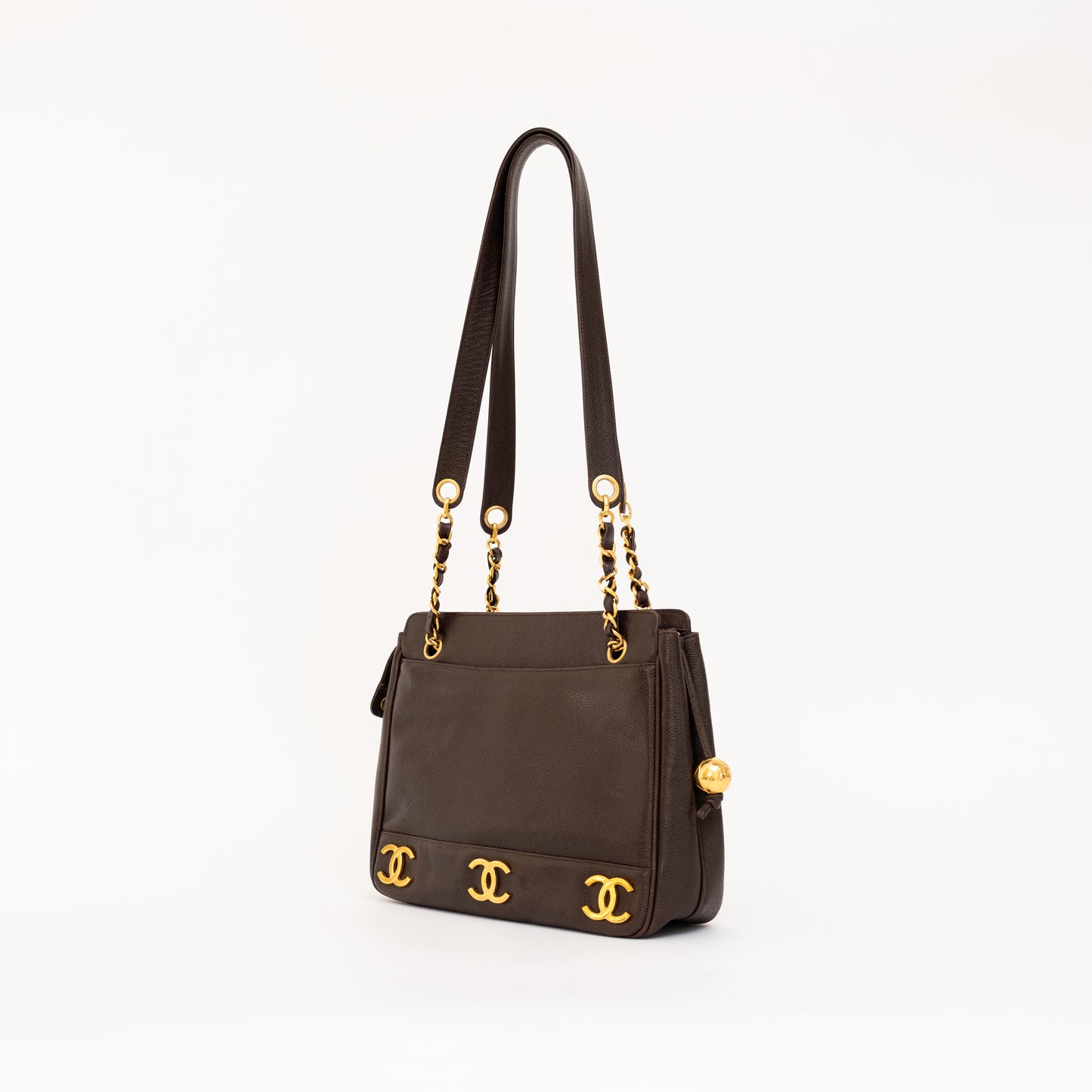 Chanel Triple CC Caviar Leather Shoulder Bag