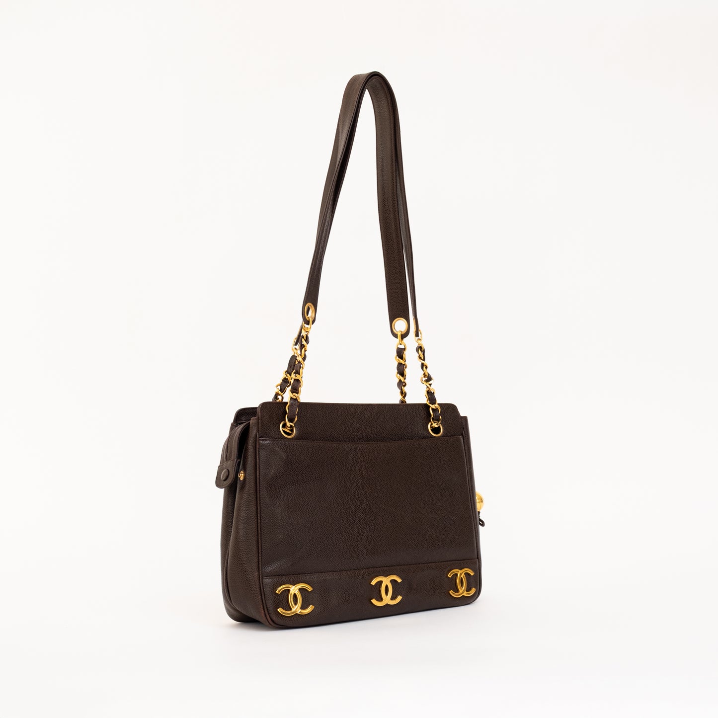 Chanel Triple CC Caviar Leather Shoulder Bag