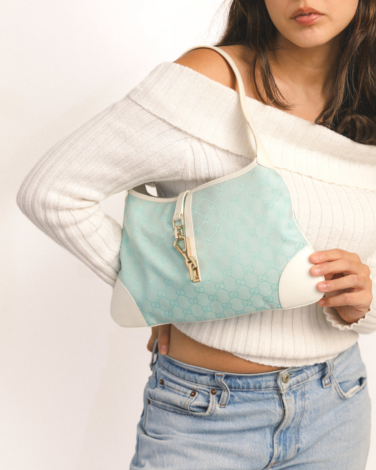 Gucci Blue Jackie Monogram Bag
