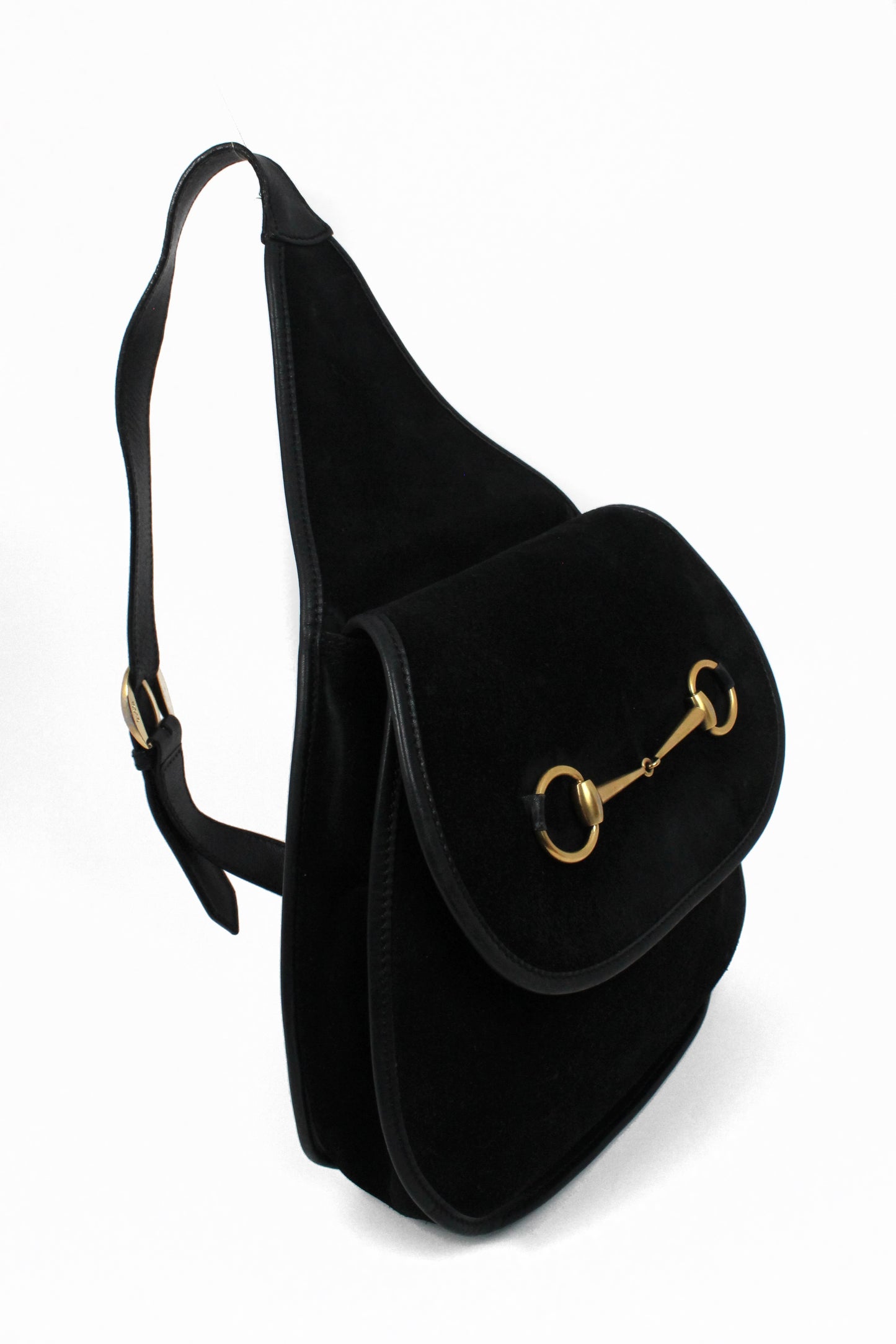 Gucci Suede Horsebit Slingback Bag