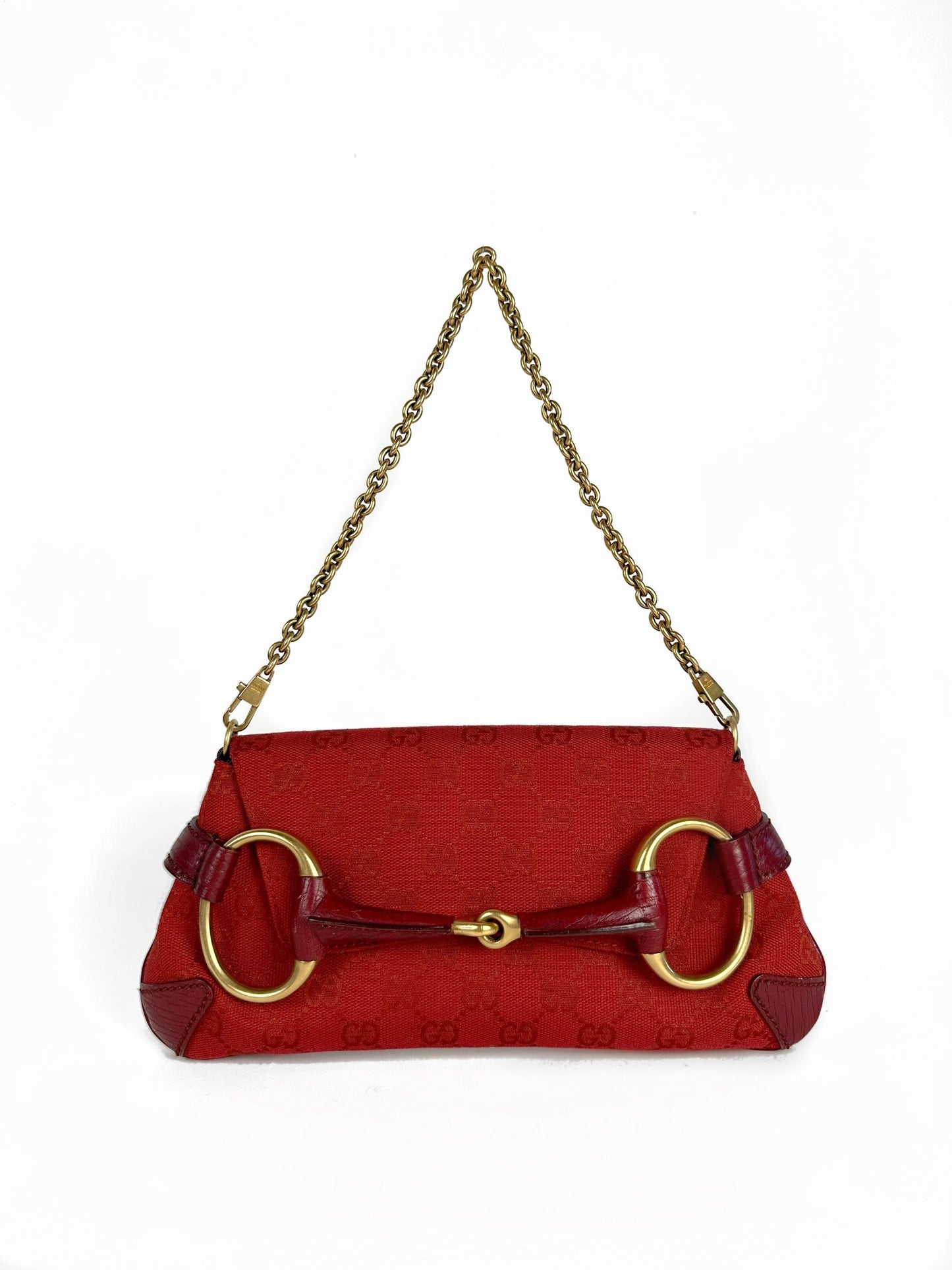 Gucci Monogram Horsebit Shoulder Bag