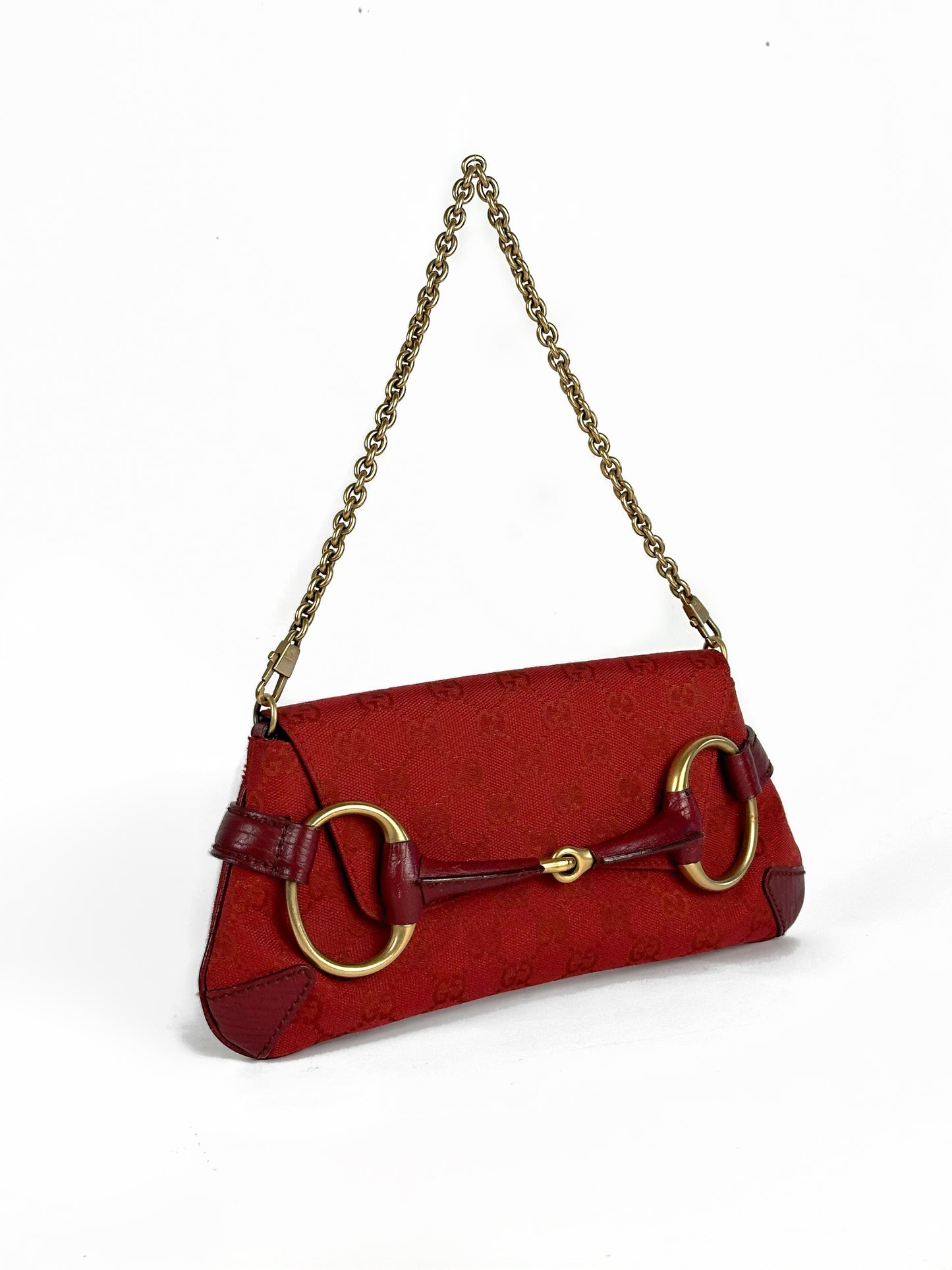 Gucci Monogram Horsebit Shoulder Bag