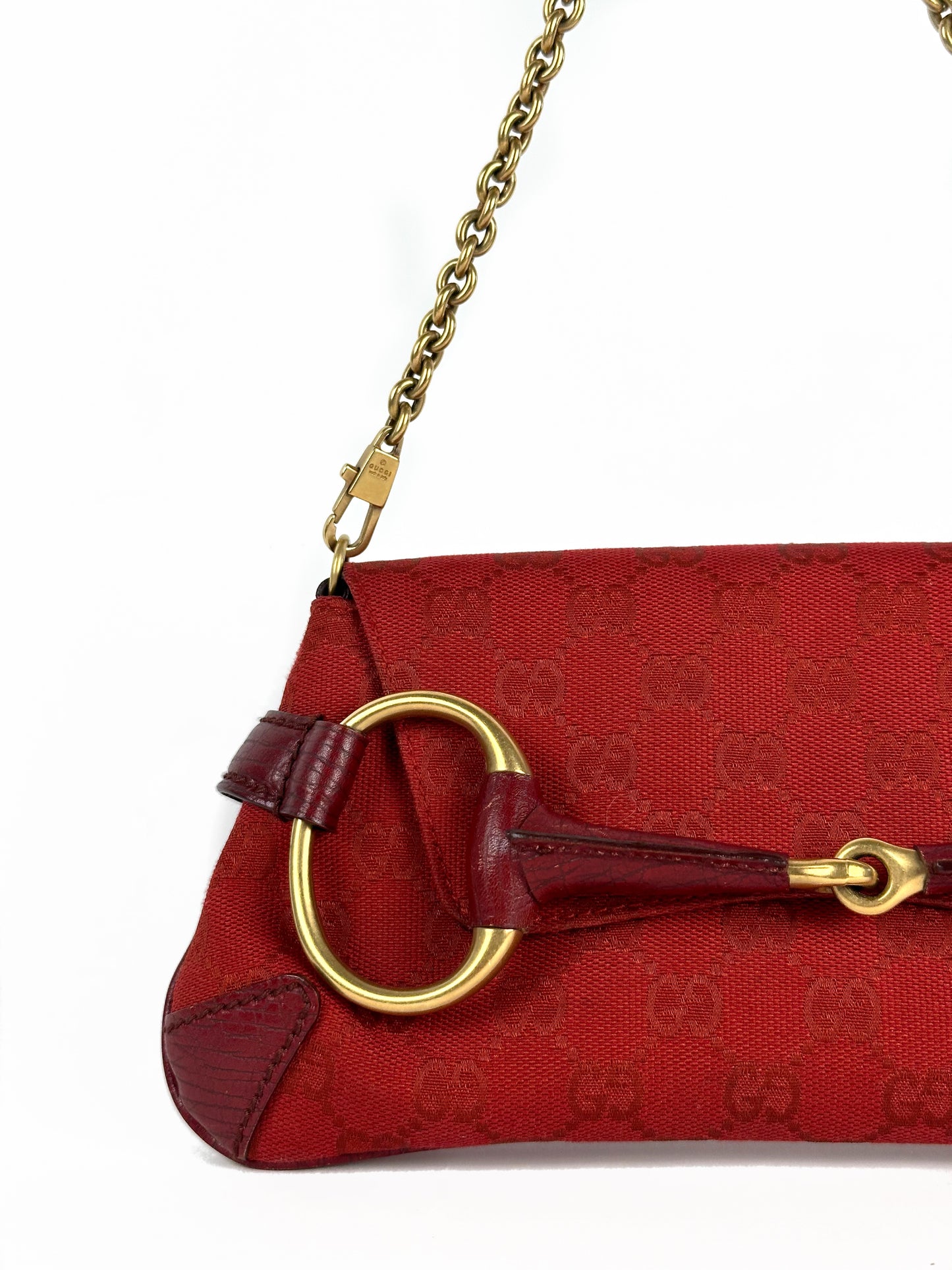 Gucci Monogram Horsebit Shoulder Bag