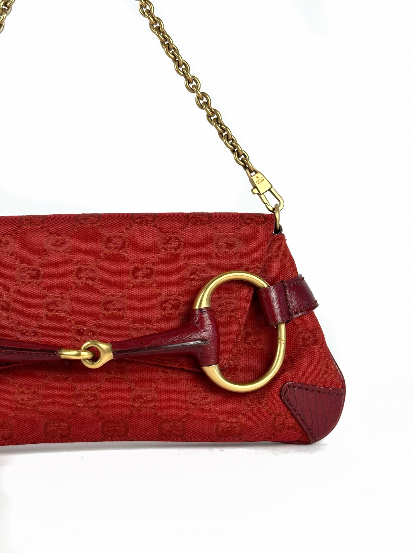 Gucci Monogram Horsebit Shoulder Bag