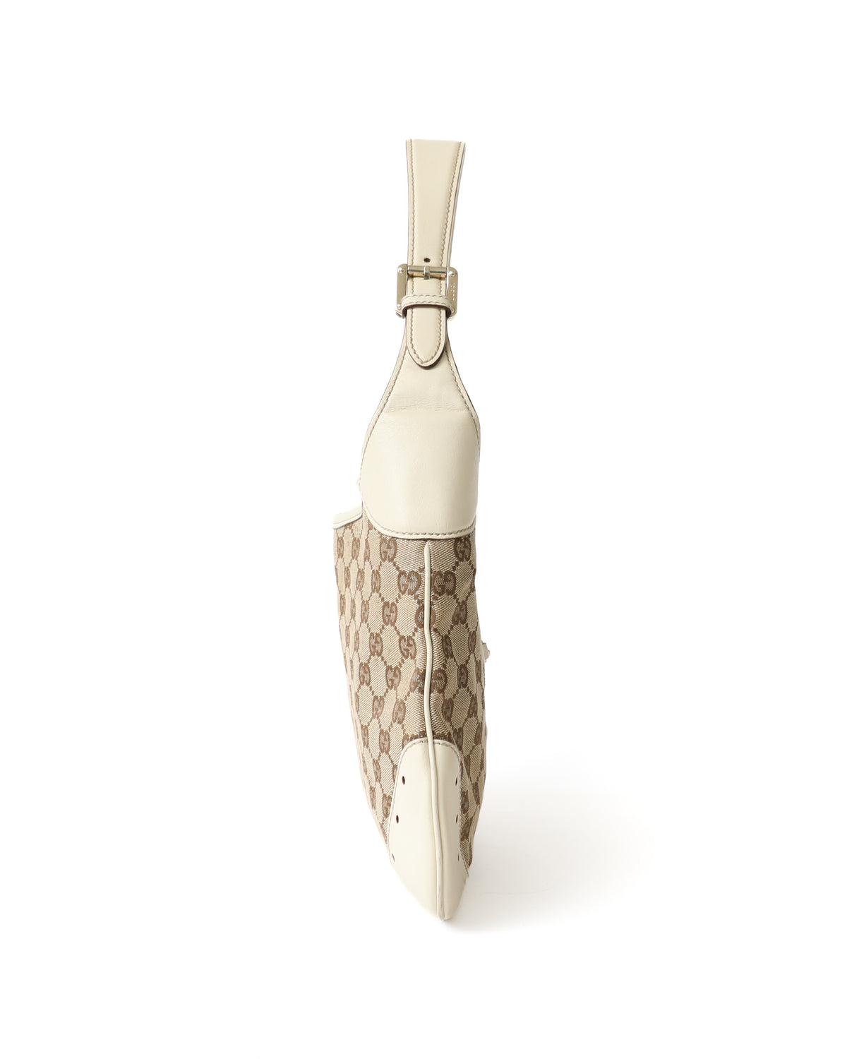 Gucci GG Beige Canvas Monogram Hobo Bag