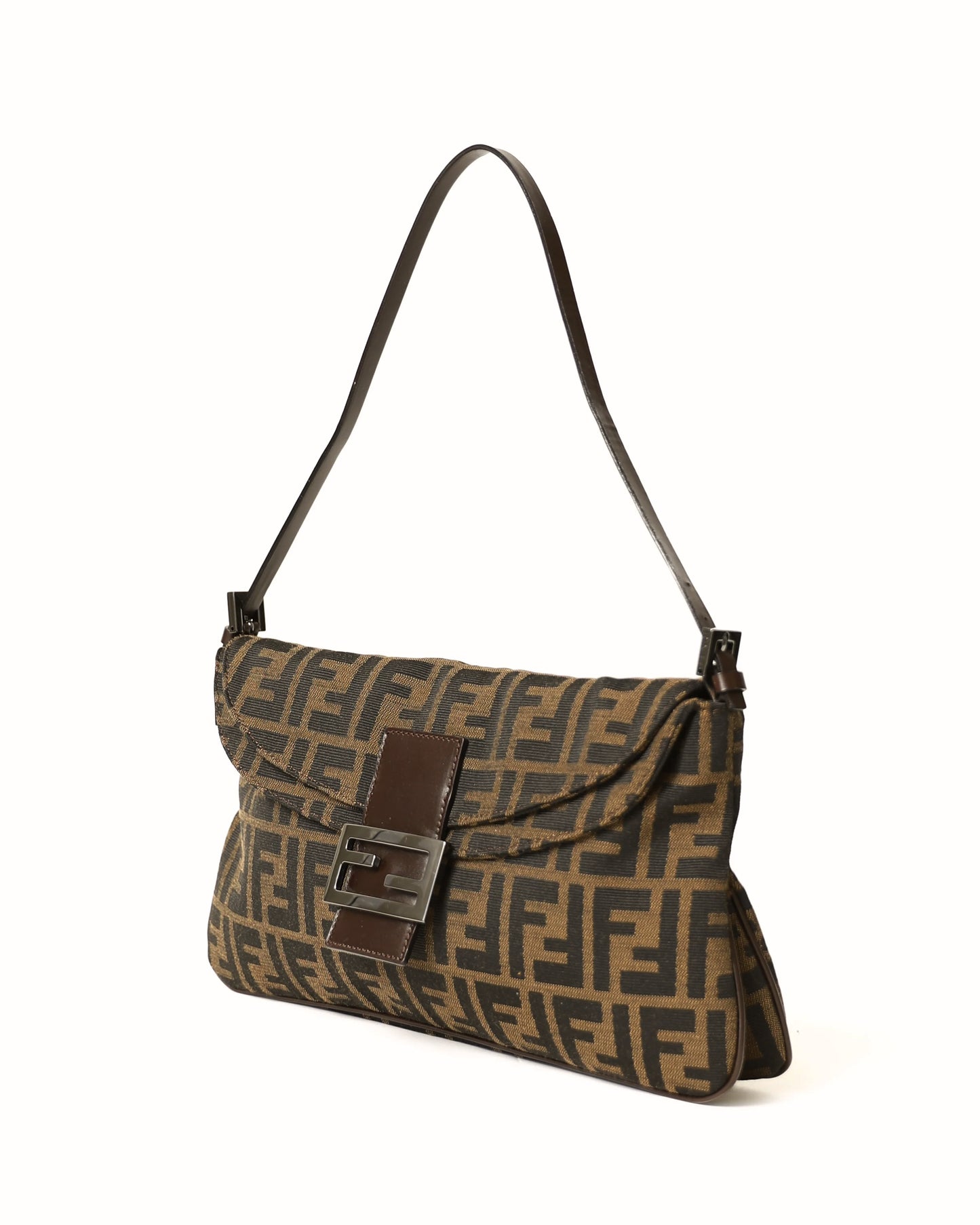 Fendi Zucca Double Flap Baguette