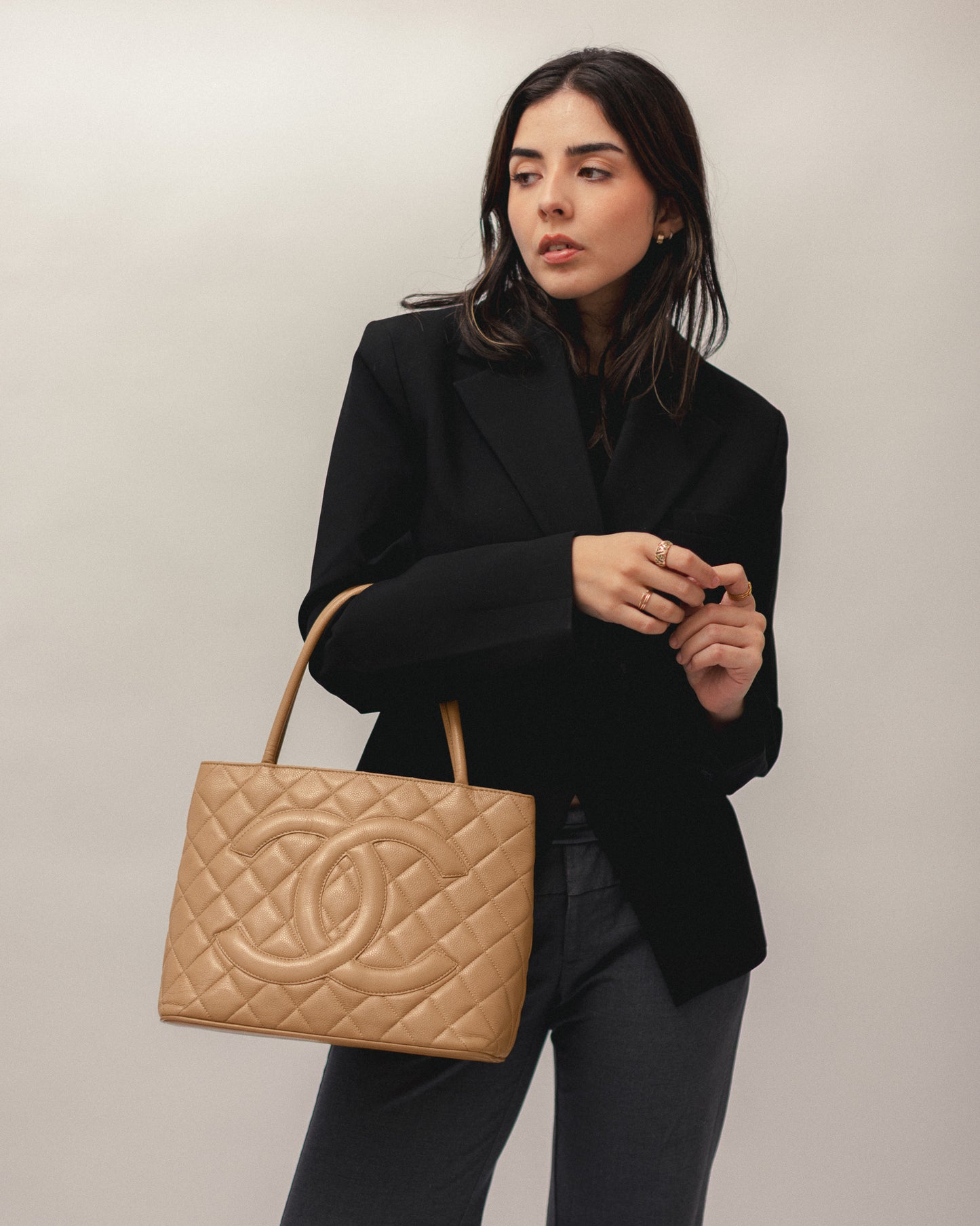 Chanel Medallion Leather Tote Bag