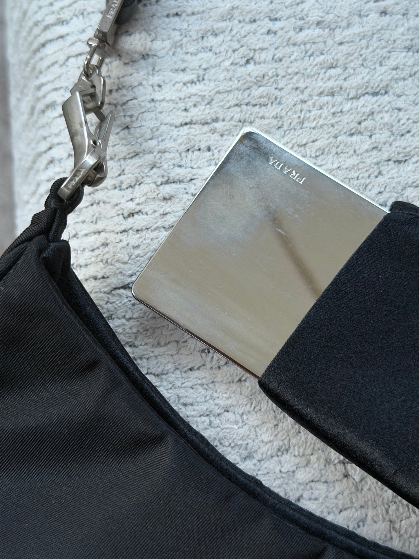 Prada Black Nylon Cleo Shoulder Bag