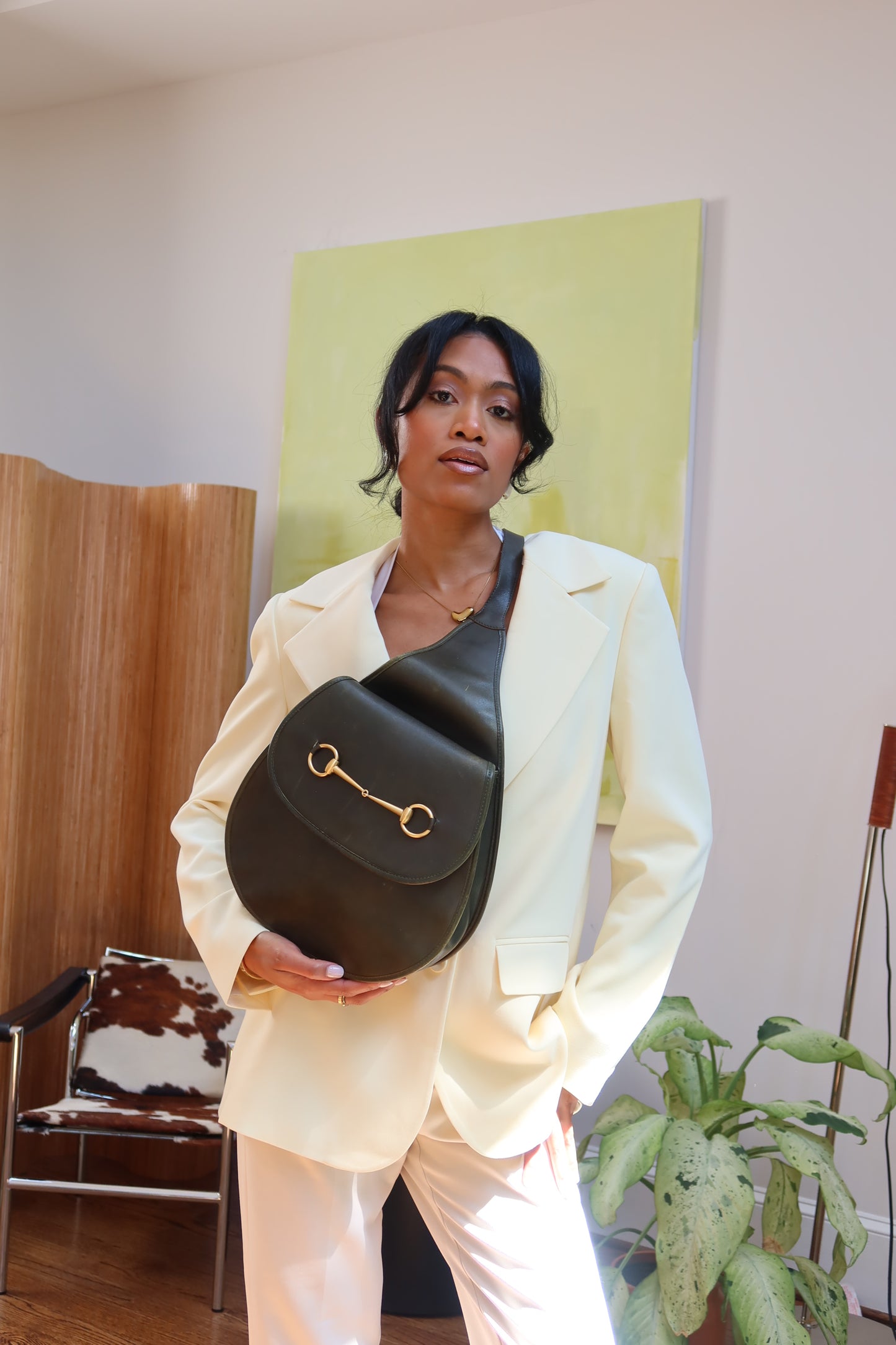 Gucci Horsebit Leather Green Sling Bag