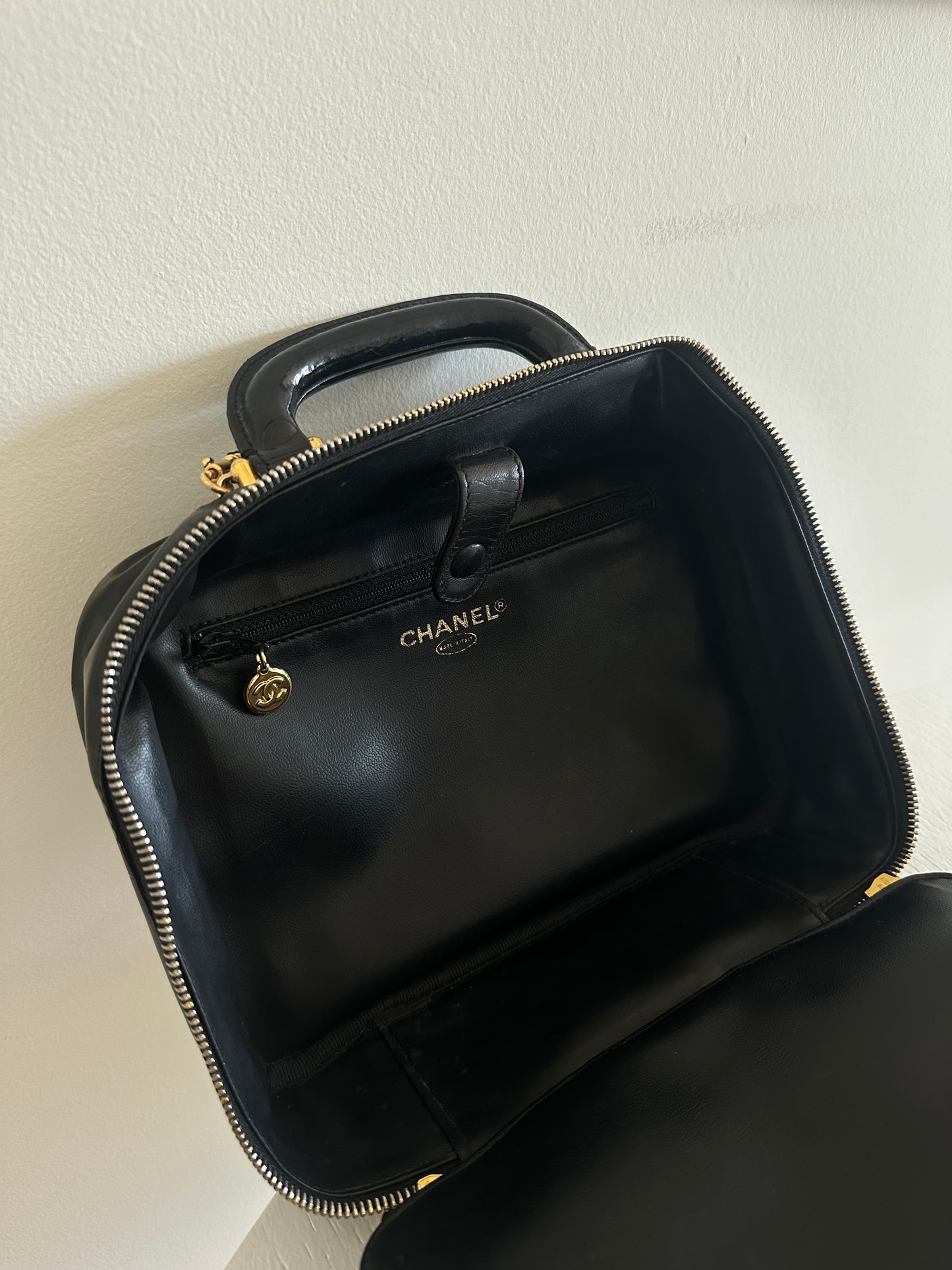 Chanel CC Patent Leather Vanity Bag