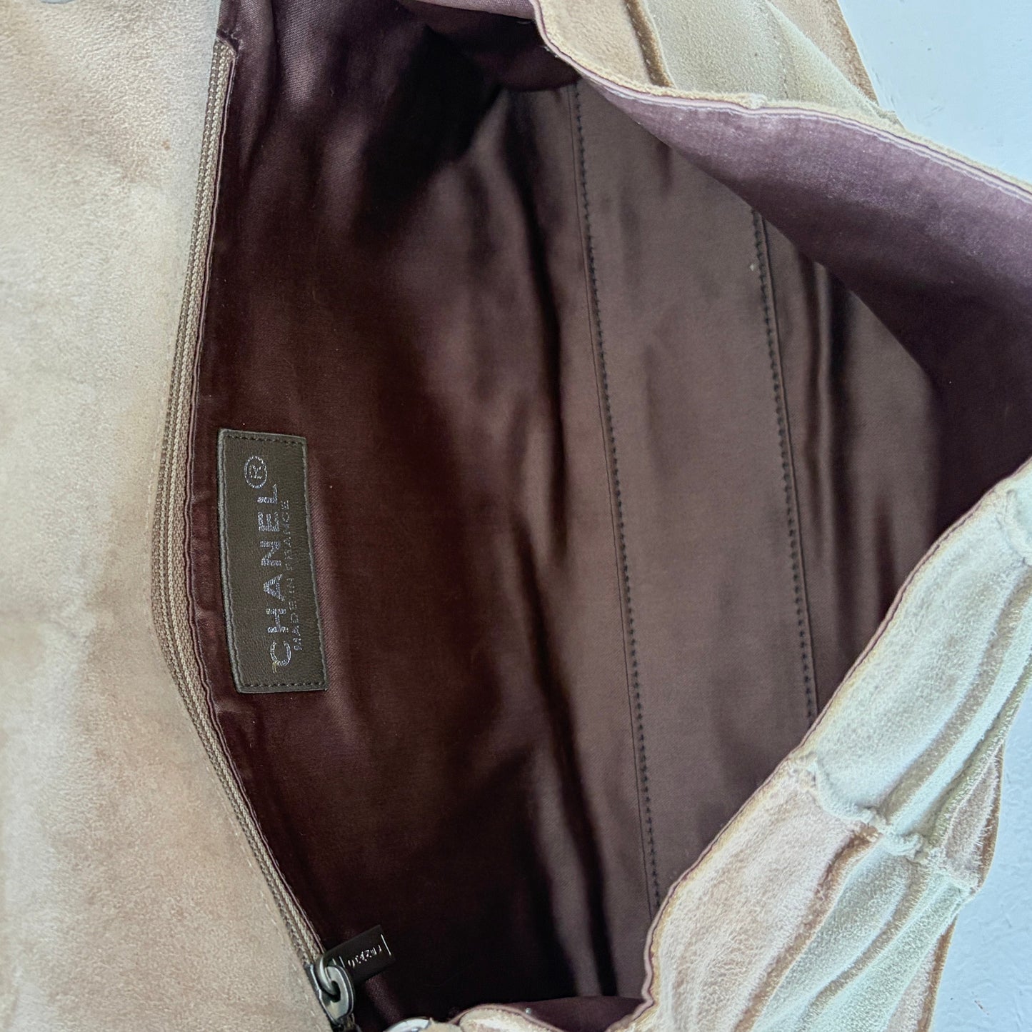 Chanel Beige Suede Patchwork 2.55 Reissue Flap Bag