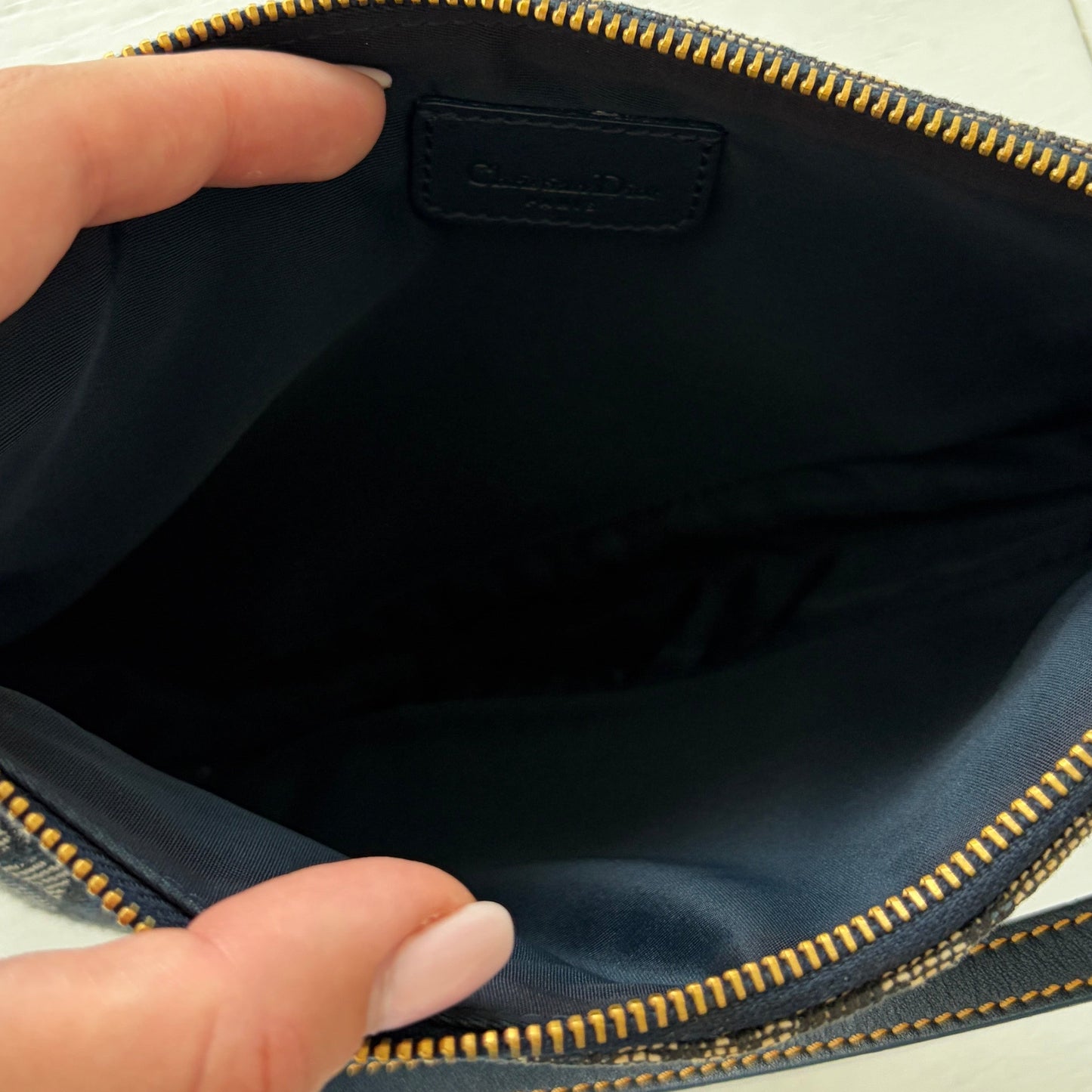 Christian Dior Blue Trotter Saddle Bag