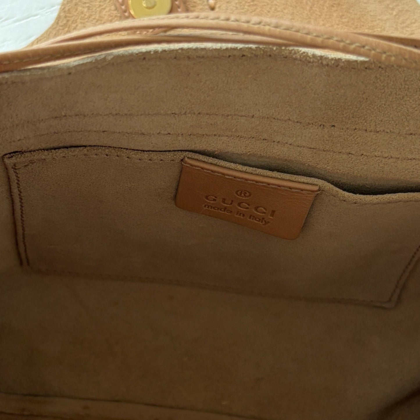 Gucci Beige Suede Heart Bag