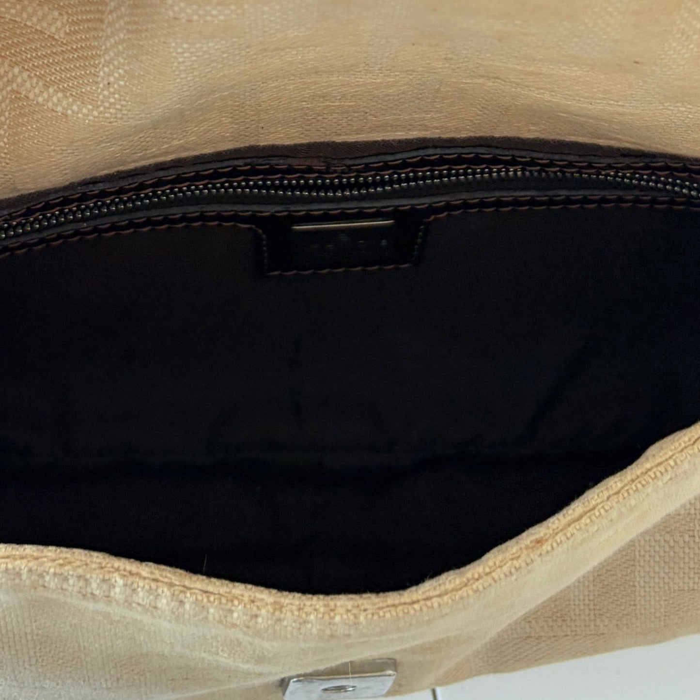 Fendi Cream Zucca Baguette