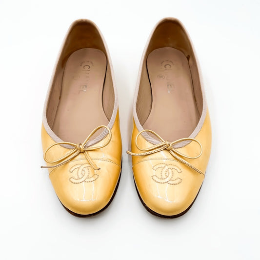 Chanel CC Patent Leather Ballet Flats (36)