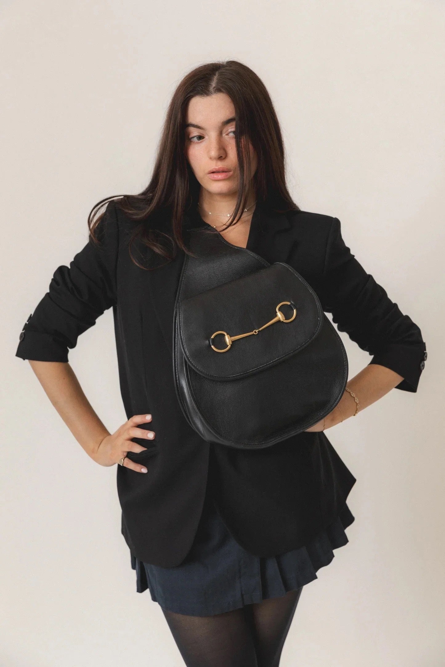 Gucci Horsebit Leather Slingback Bag