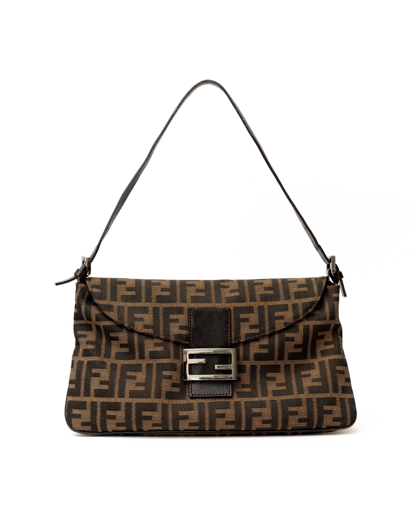 Fendi Zucca Double Flap Baguette