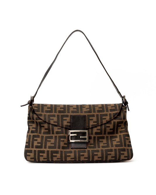 Fendi Zucca Double Flap Baguette