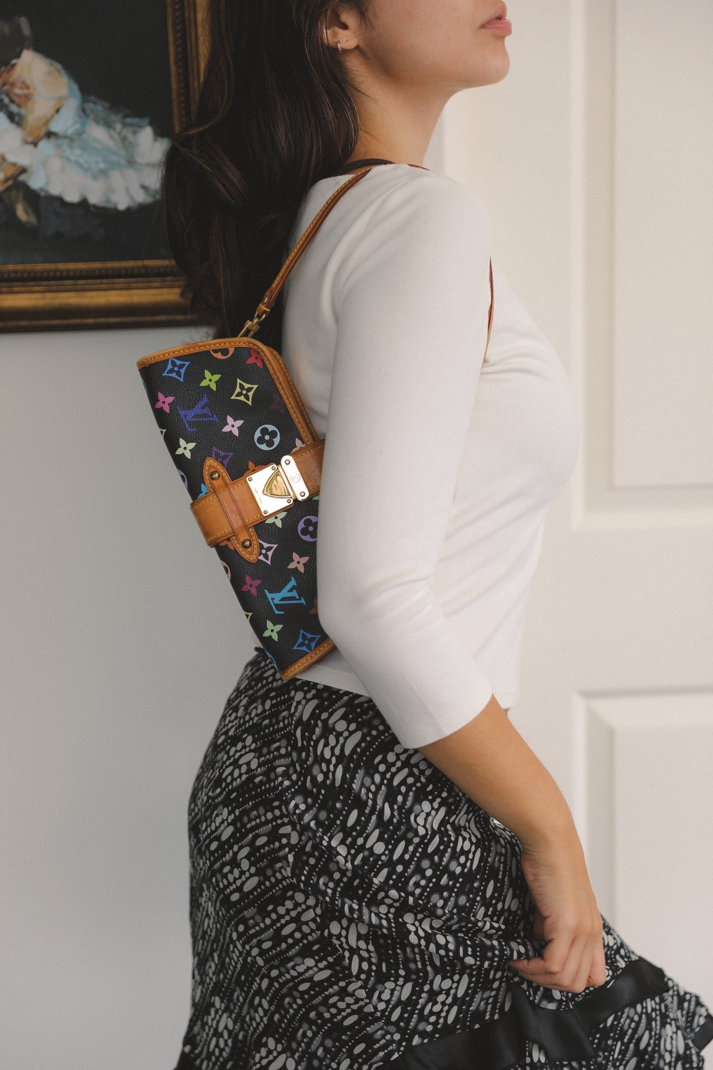 RARE Louis Vuitton x Takashi Murakami Multicolor Shirley Bag