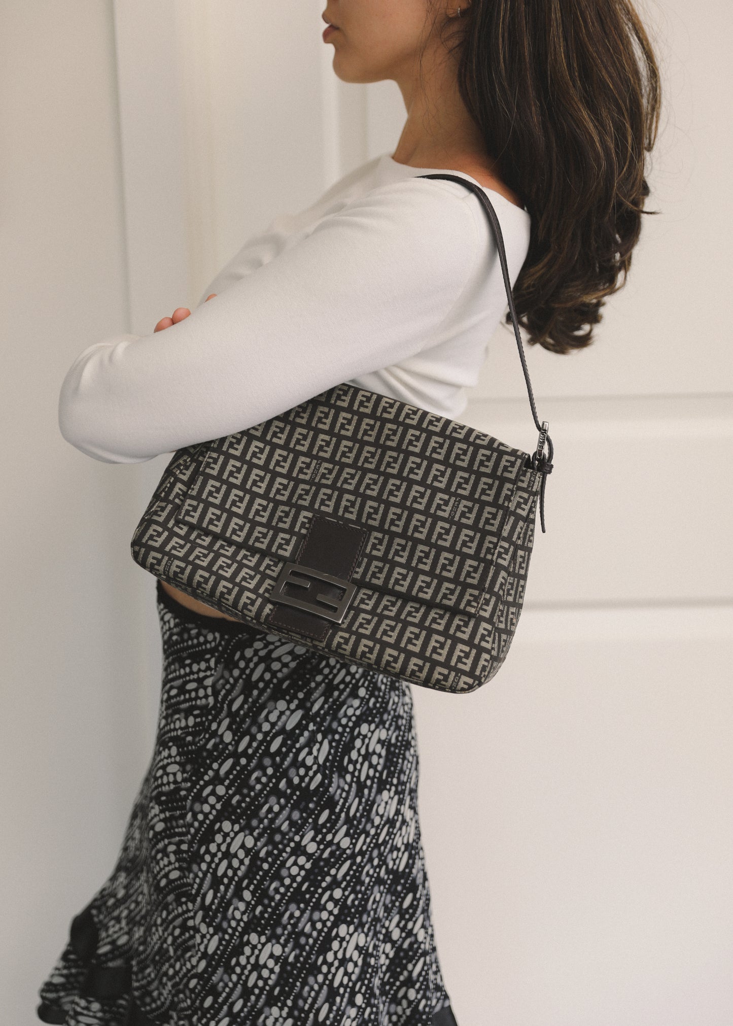 Fendi Zucchino Brown Mama Baguette