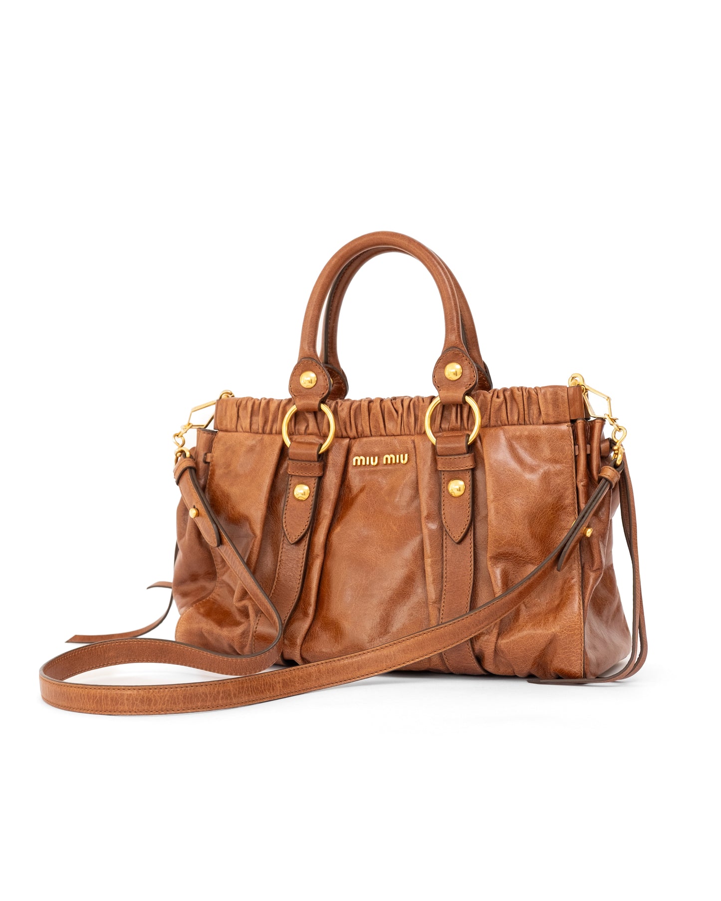 Miu Miu Brown Leather Vitello Bag