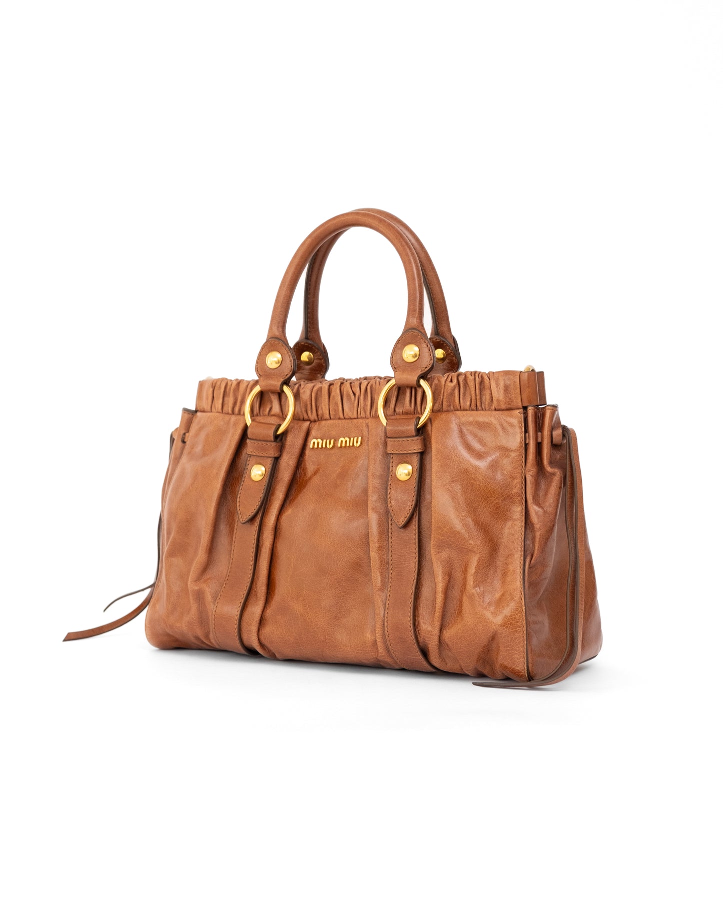 Miu Miu Brown Leather Vitello Bag