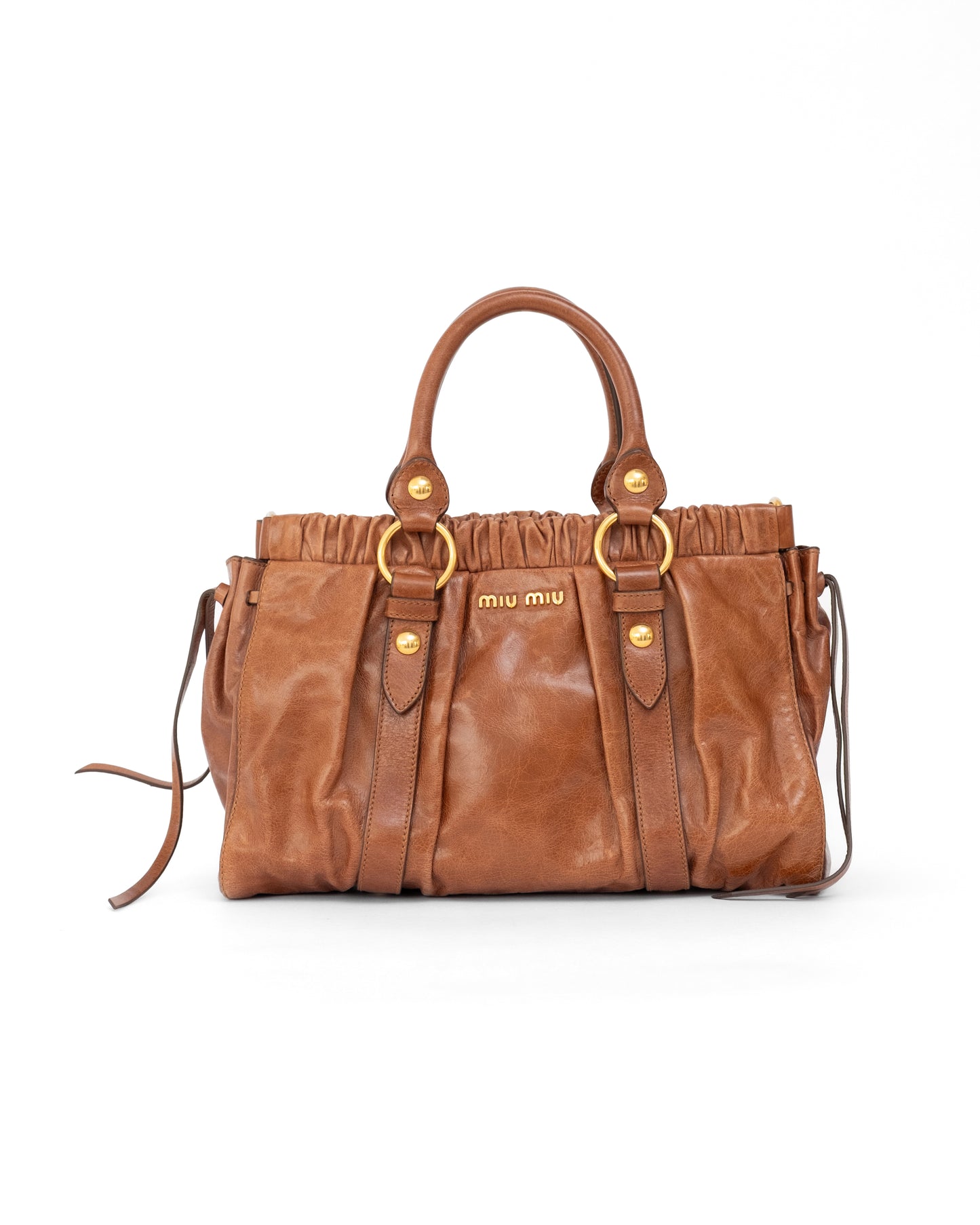 Miu Miu Brown Leather Vitello Bag