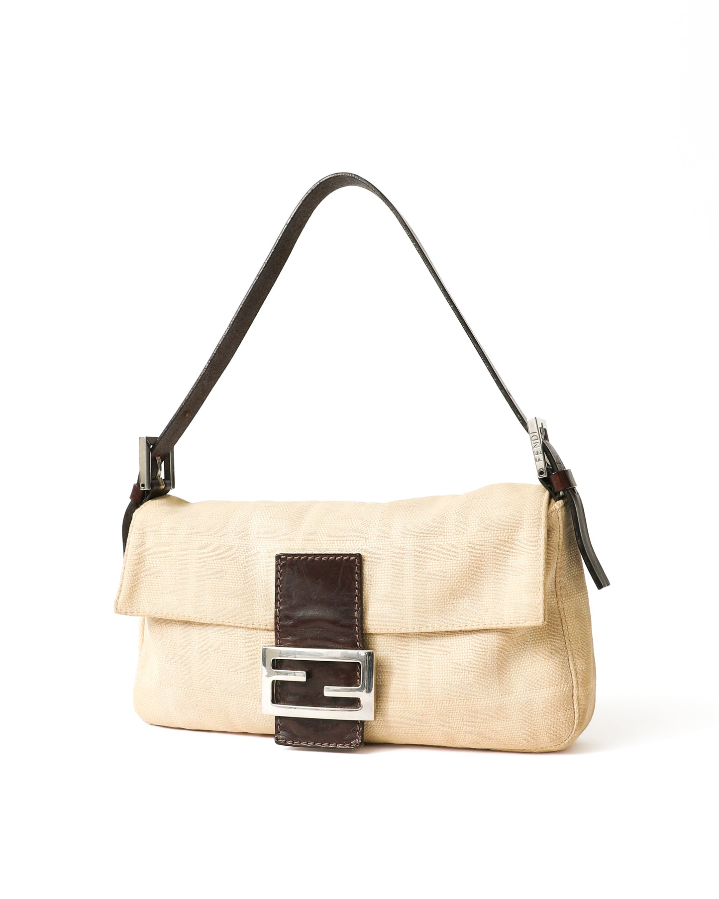 Fendi Cream Zucca Baguette
