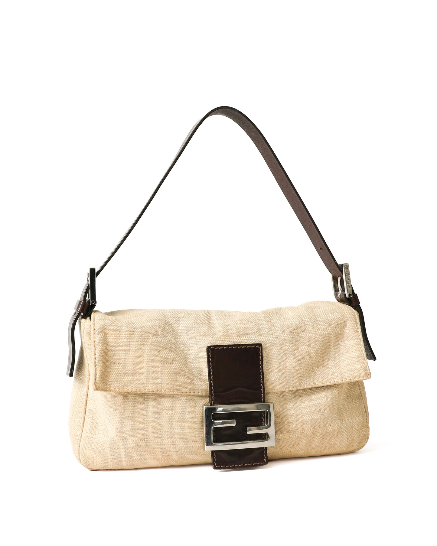Fendi Cream Zucca Baguette