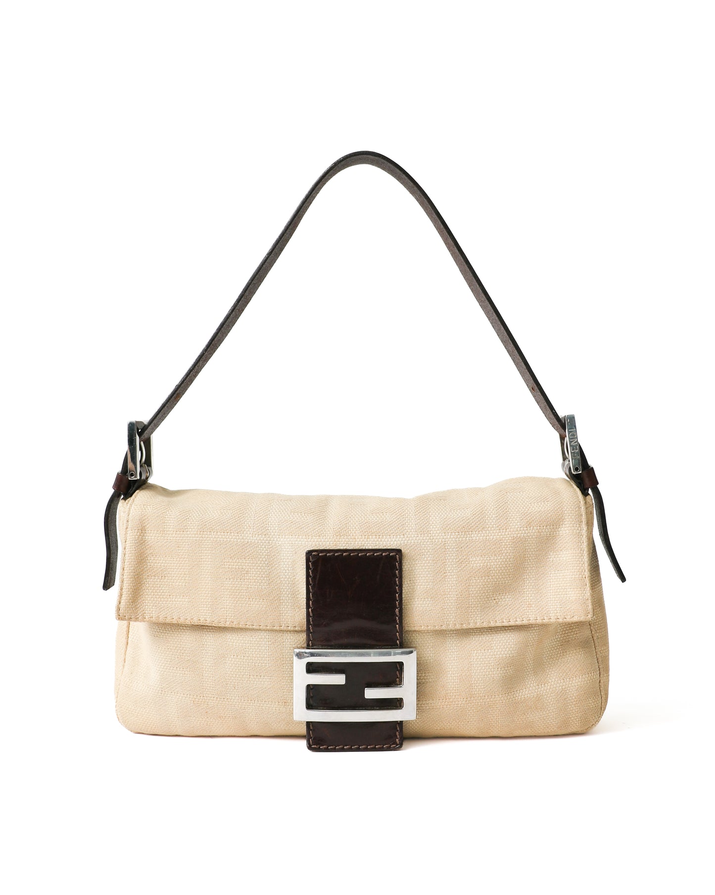Fendi Cream Zucca Baguette