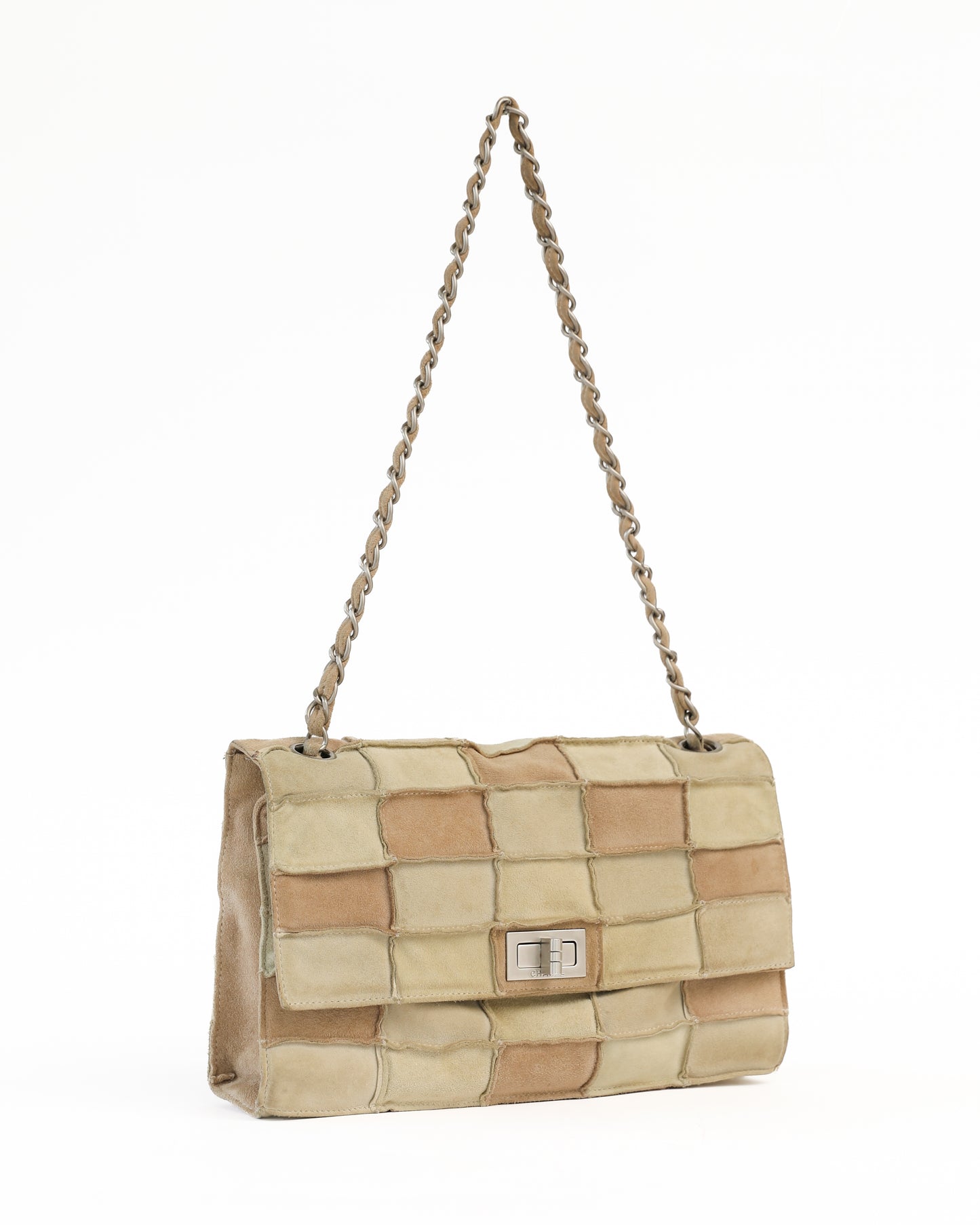 Chanel Beige Suede Patchwork 2.55 Reissue Flap Bag