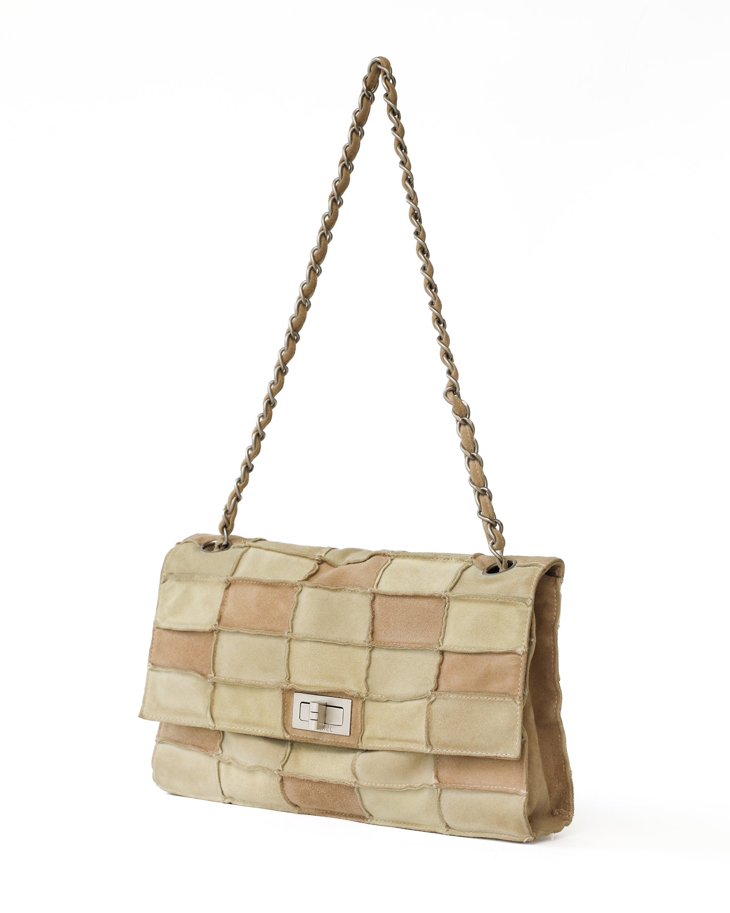 Chanel Beige Suede Patchwork 2.55 Reissue Flap Bag
