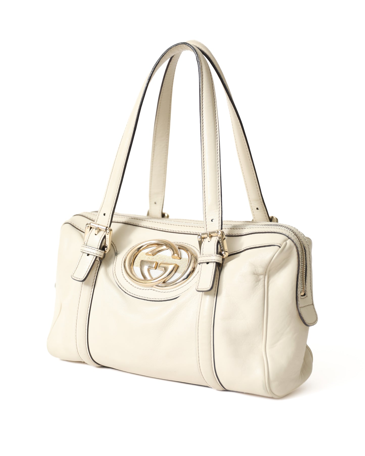 Gucci G White Leather Bag
