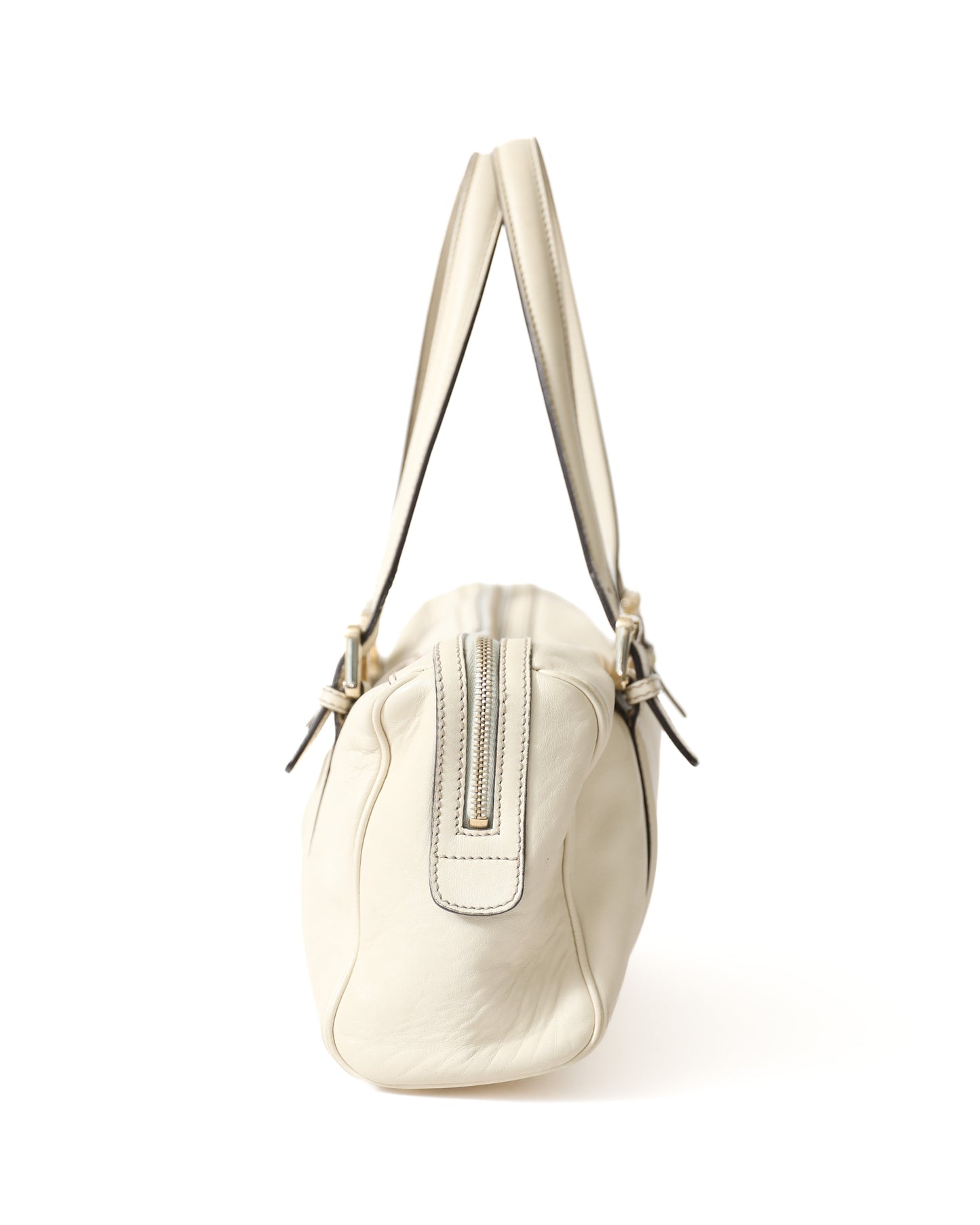 Gucci G White Leather Bag