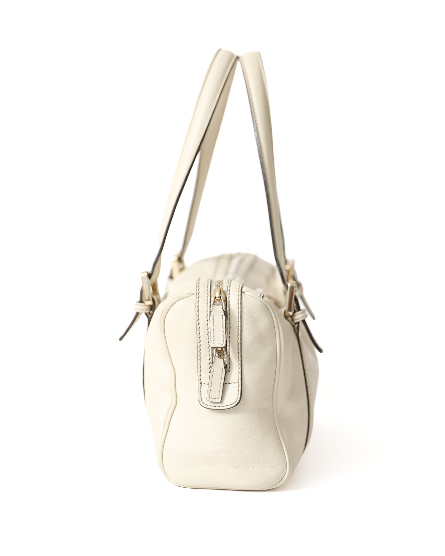 Gucci G White Leather Bag