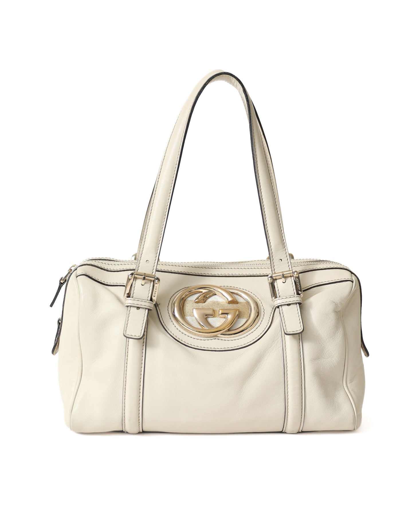 Gucci G White Leather Bag
