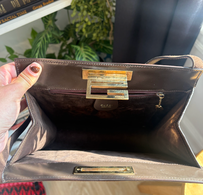 Gucci Brown Suede Shoulder Bag