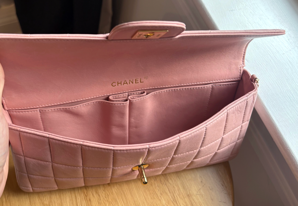 Chanel EW Pink Chocolate Bar Flap Bag
