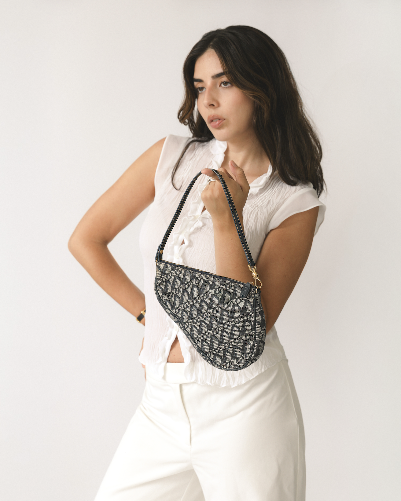 Christian Dior Blue Trotter Saddle Bag