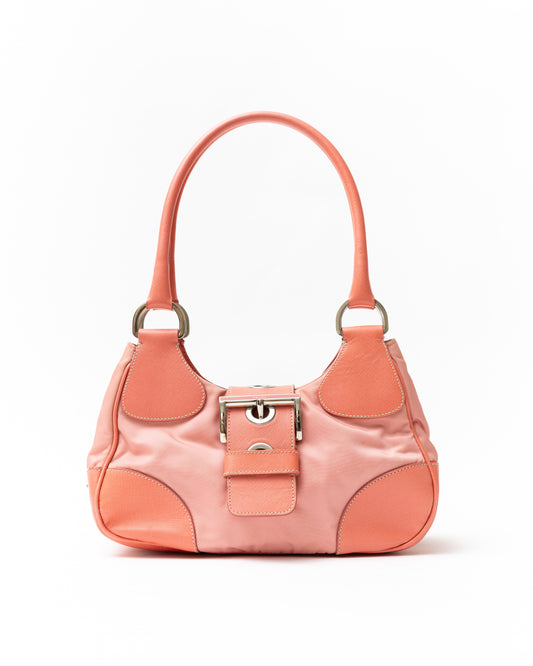 Prada Nylon Buckle Shoulder Bag
