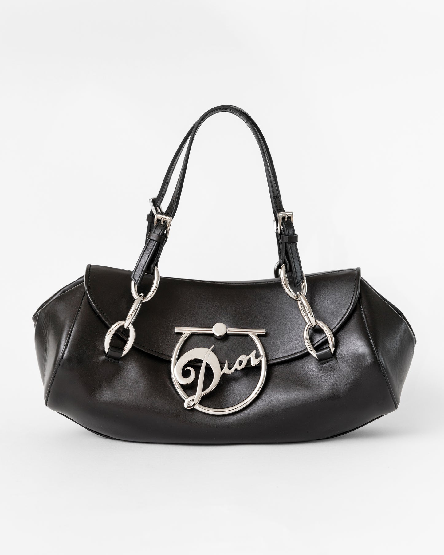 Christian Dior Rare Leather Logo Plate Bag