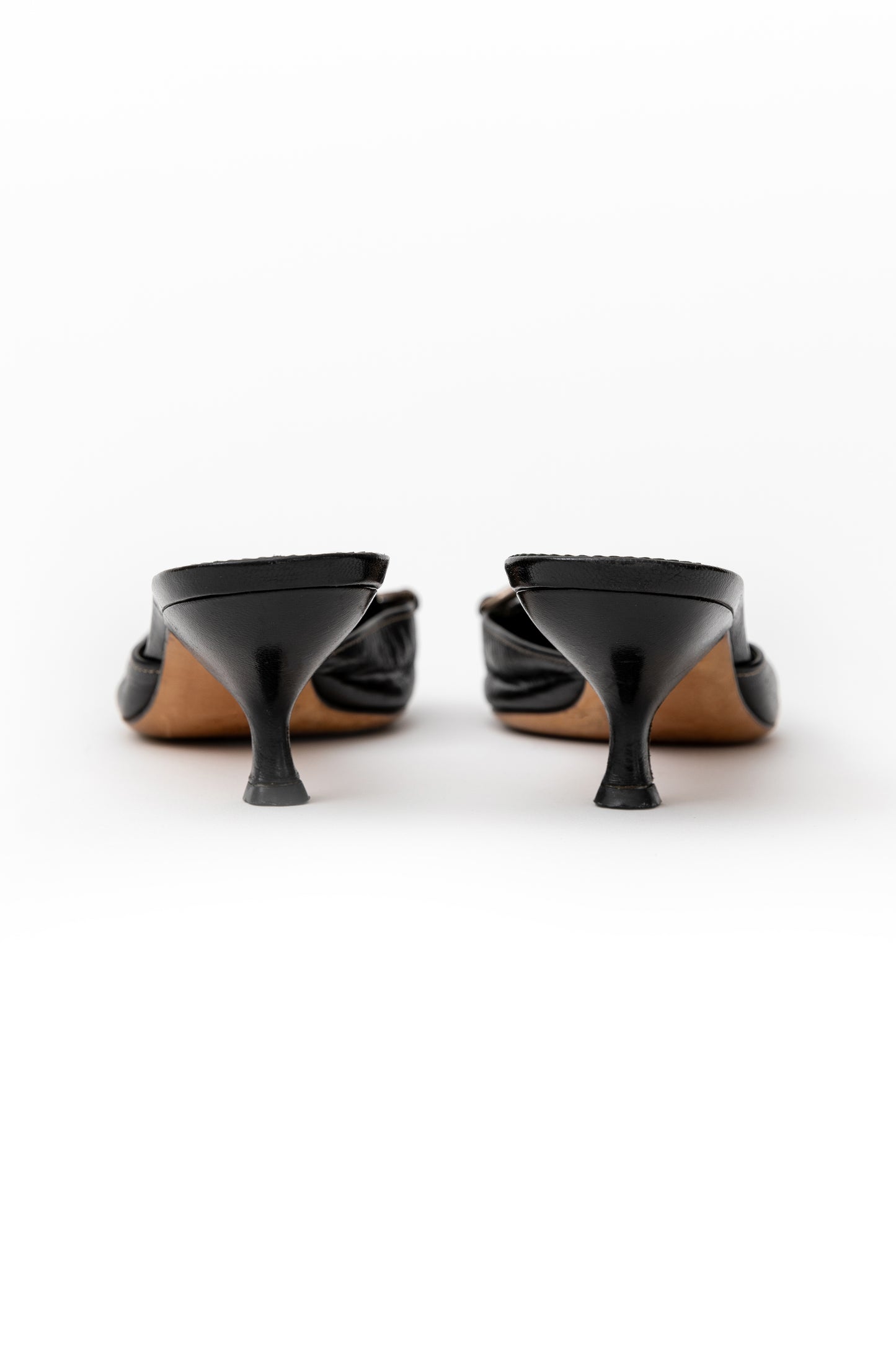 Prada Leather Buckle Mules (38.5)