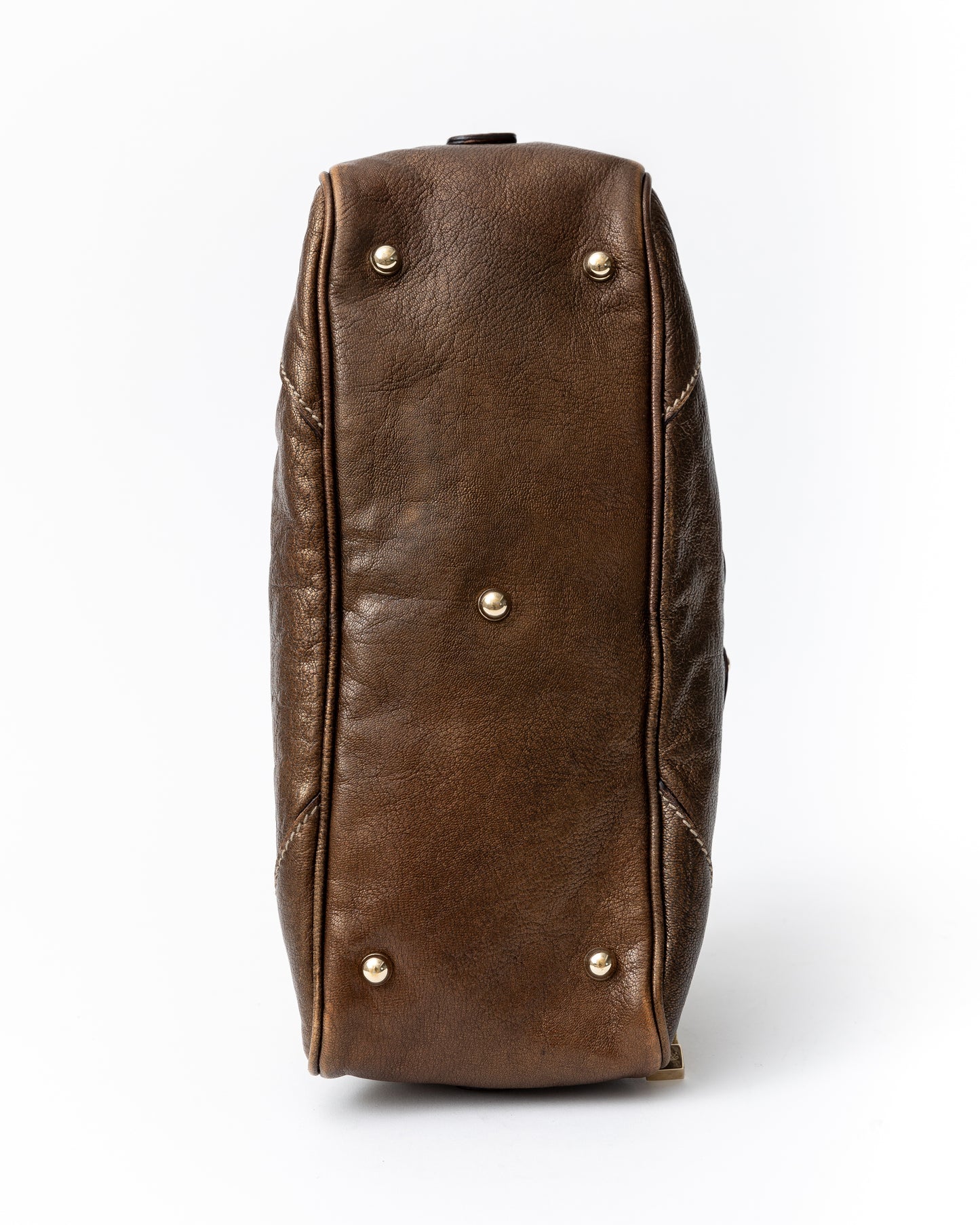 Gucci Leather Chain Bowler Bag