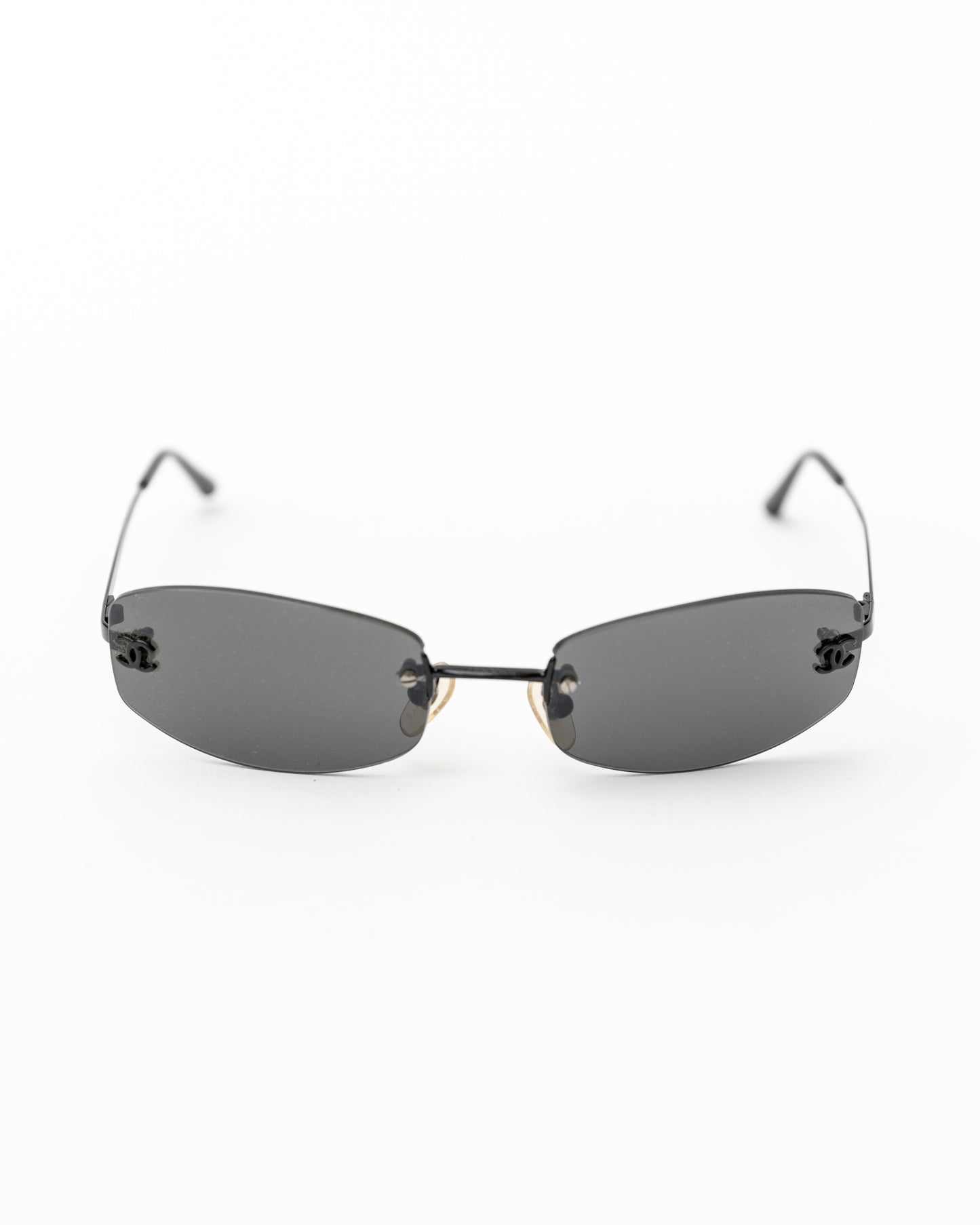 Chanel 90s Rimless Black Sunglasses