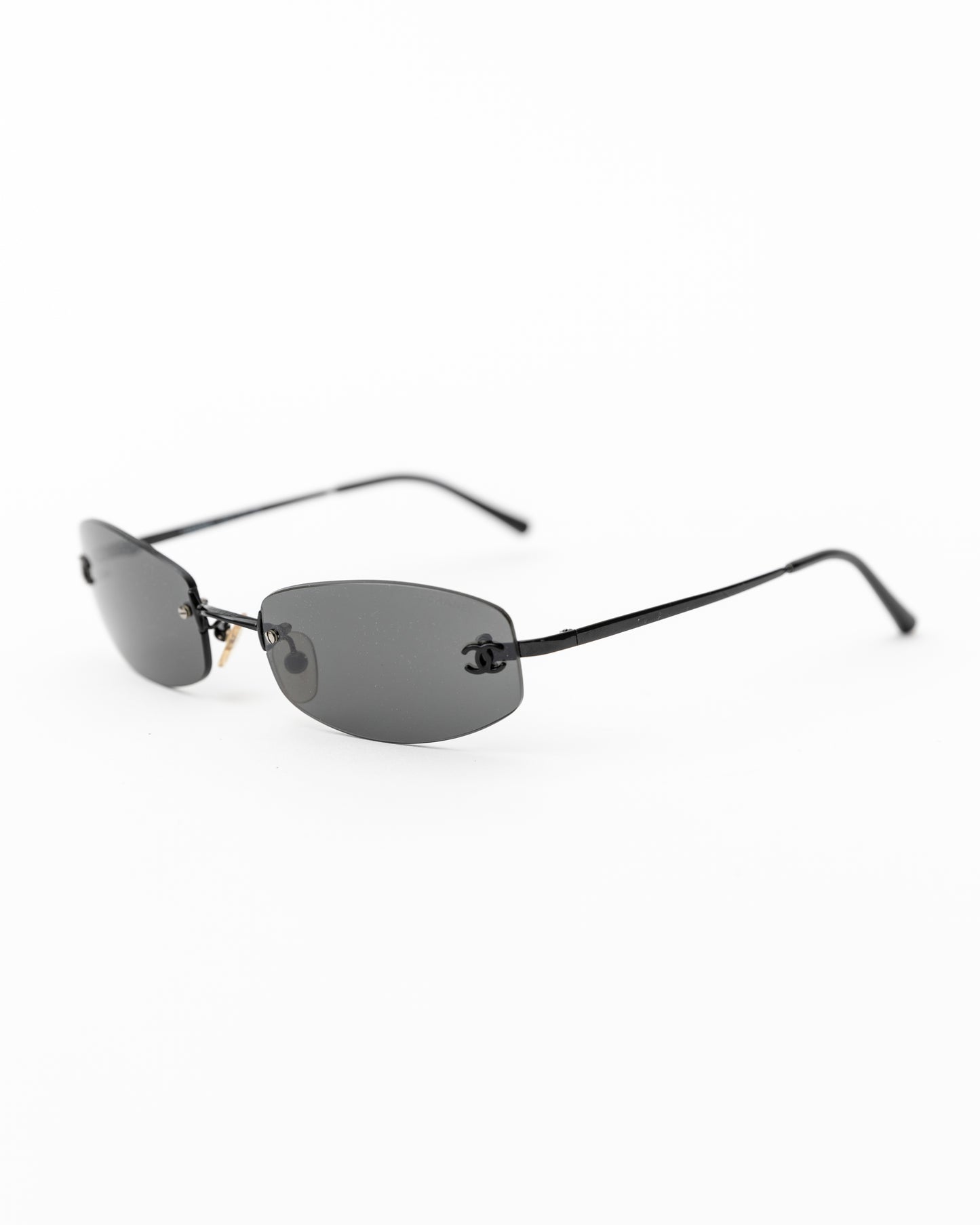 Chanel 90s Rimless Black Sunglasses