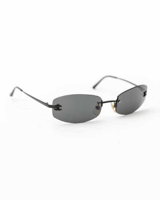 Chanel 90s Rimless Black Sunglasses