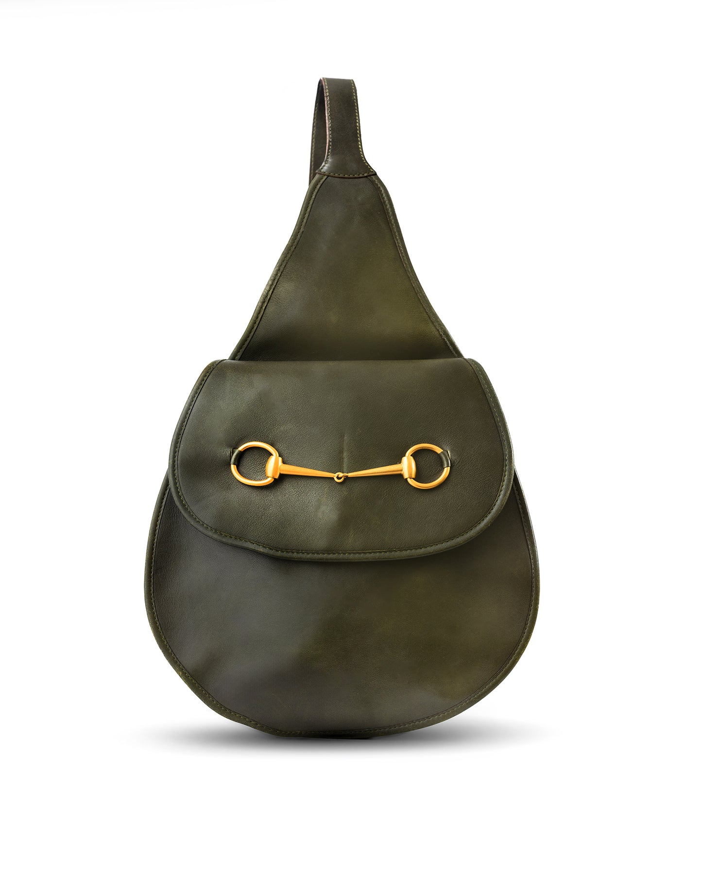 Gucci Horsebit Leather Green Sling Bag